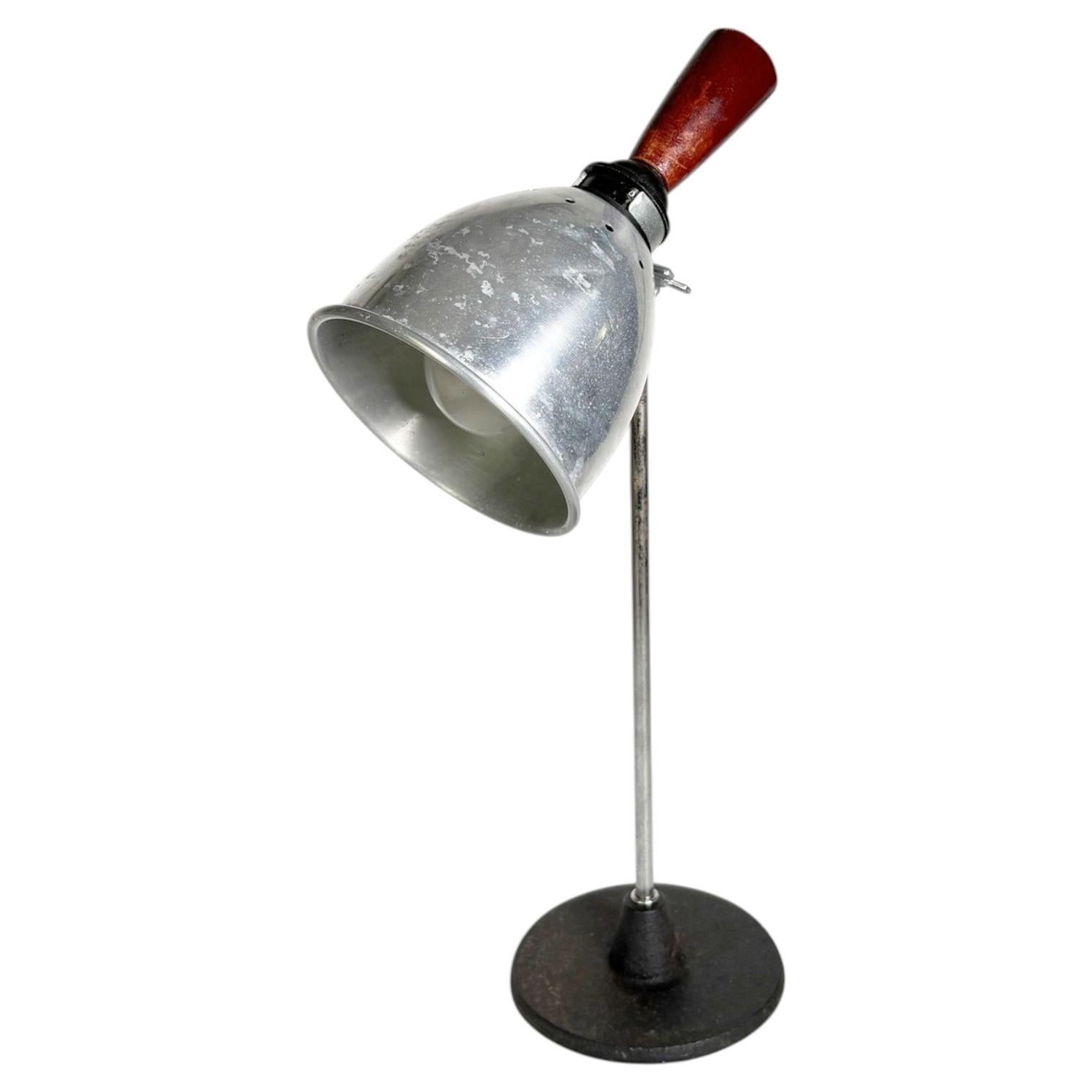 Industrial Table Lamp with Aluminium Shade, France, 20th Century