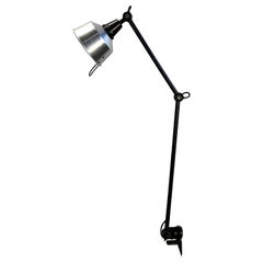 Retro Industrial Table Lamp With Clamp Base, 1950s