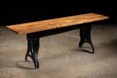 Industrial Table on Antique Cast Iron Base