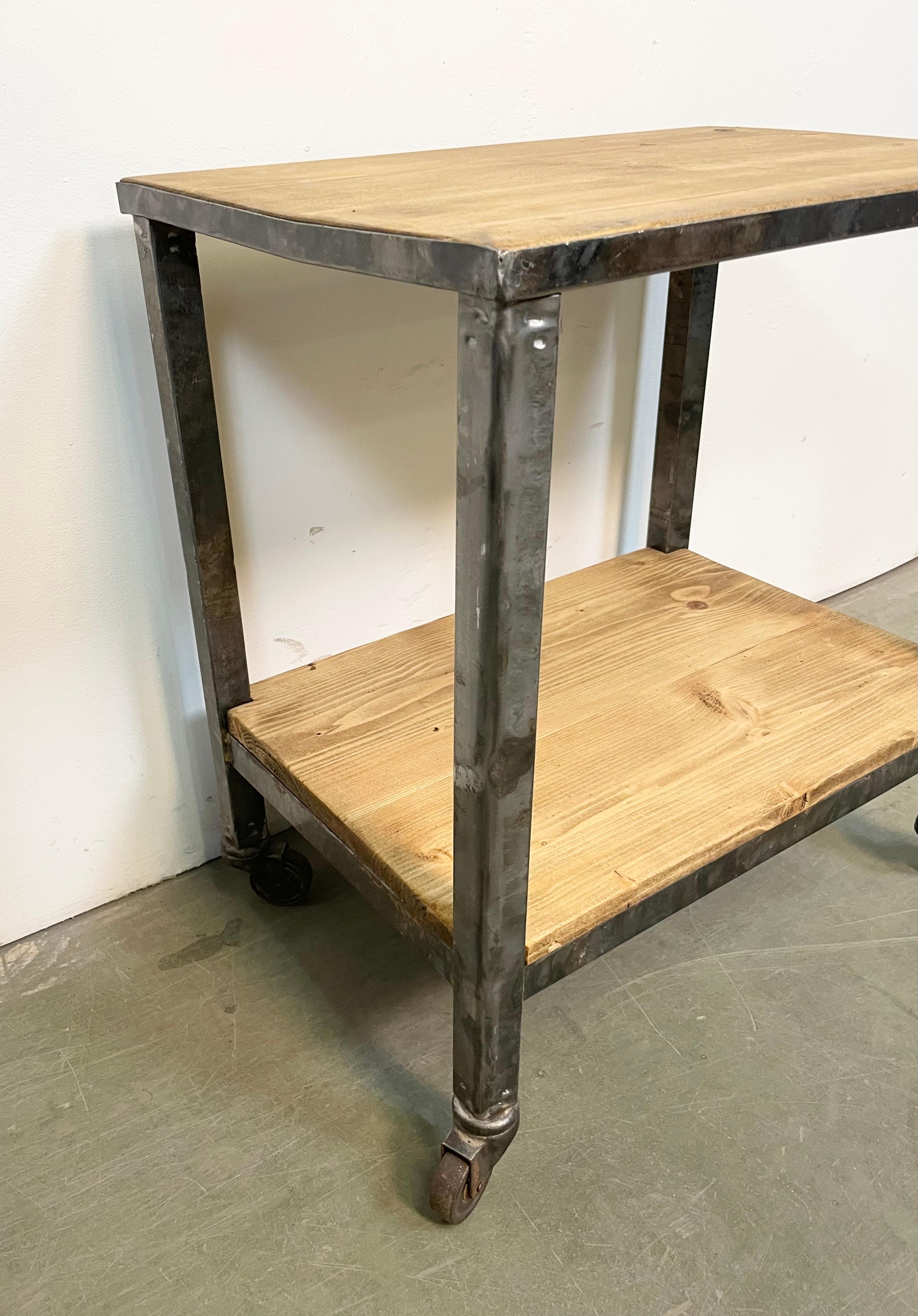 20th Century Industrial Table on Wheels, 1960s For Sale
