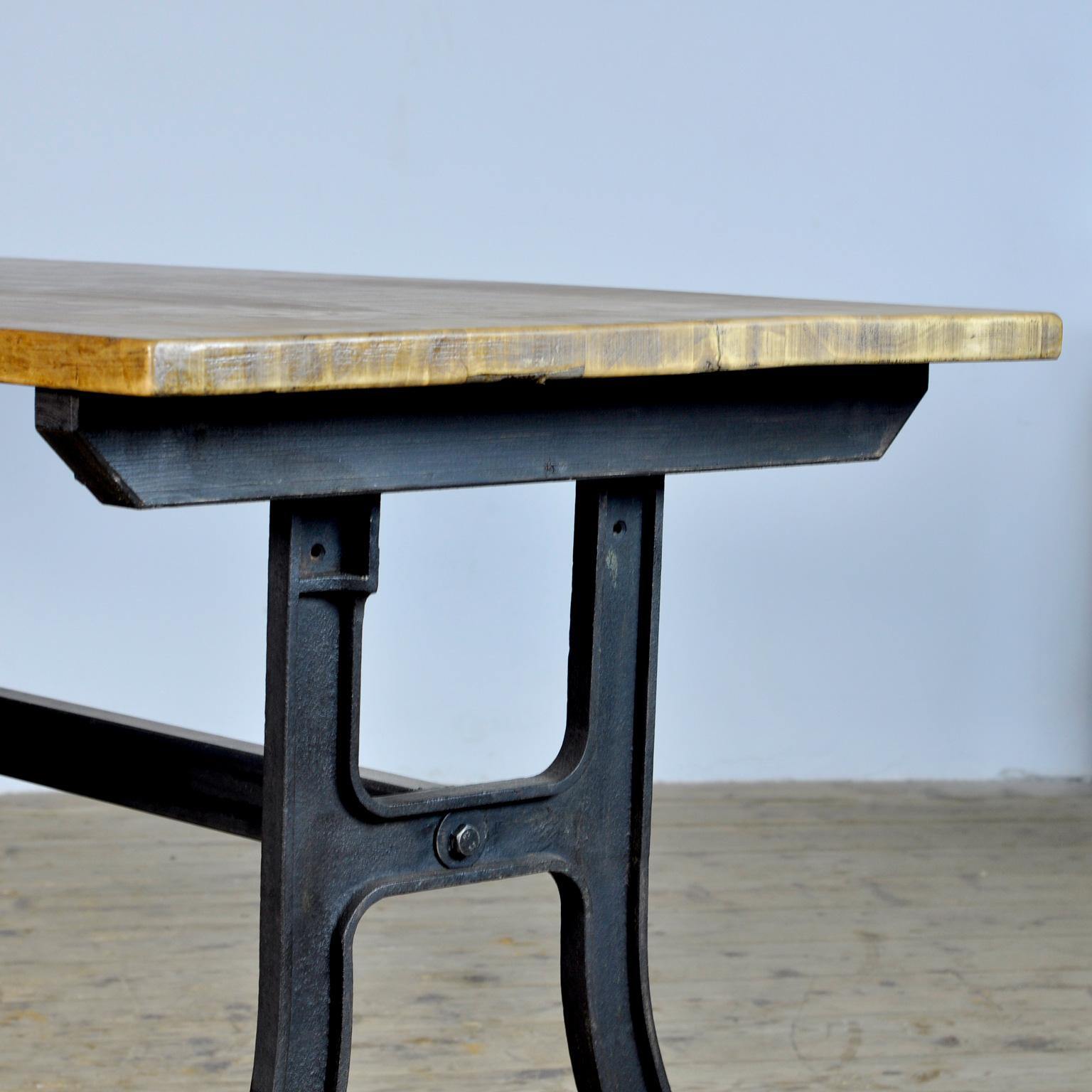 Industrial Table with a Cast Iron Base 5