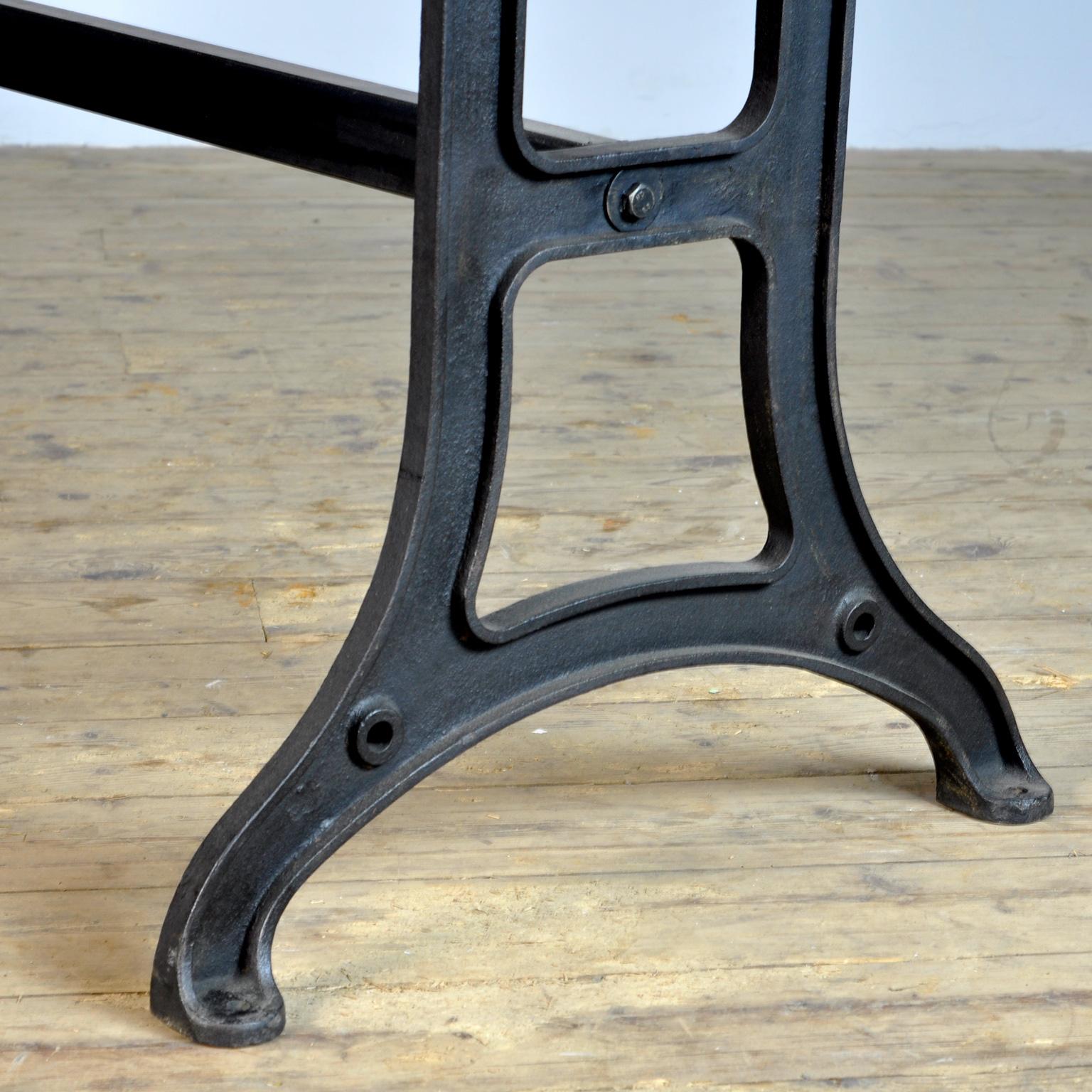 Industrial Table with a Cast Iron Base 6