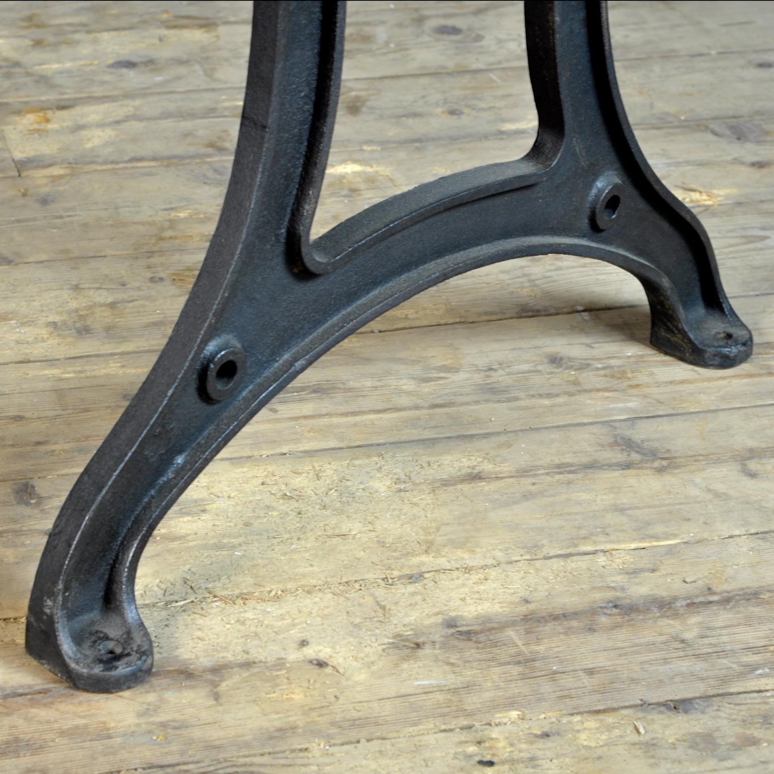Industrial Table with a Cast Iron Base 3