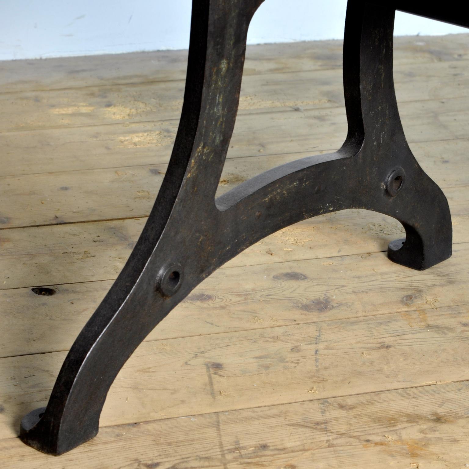 Industrial Table with a Cast Iron Base 4