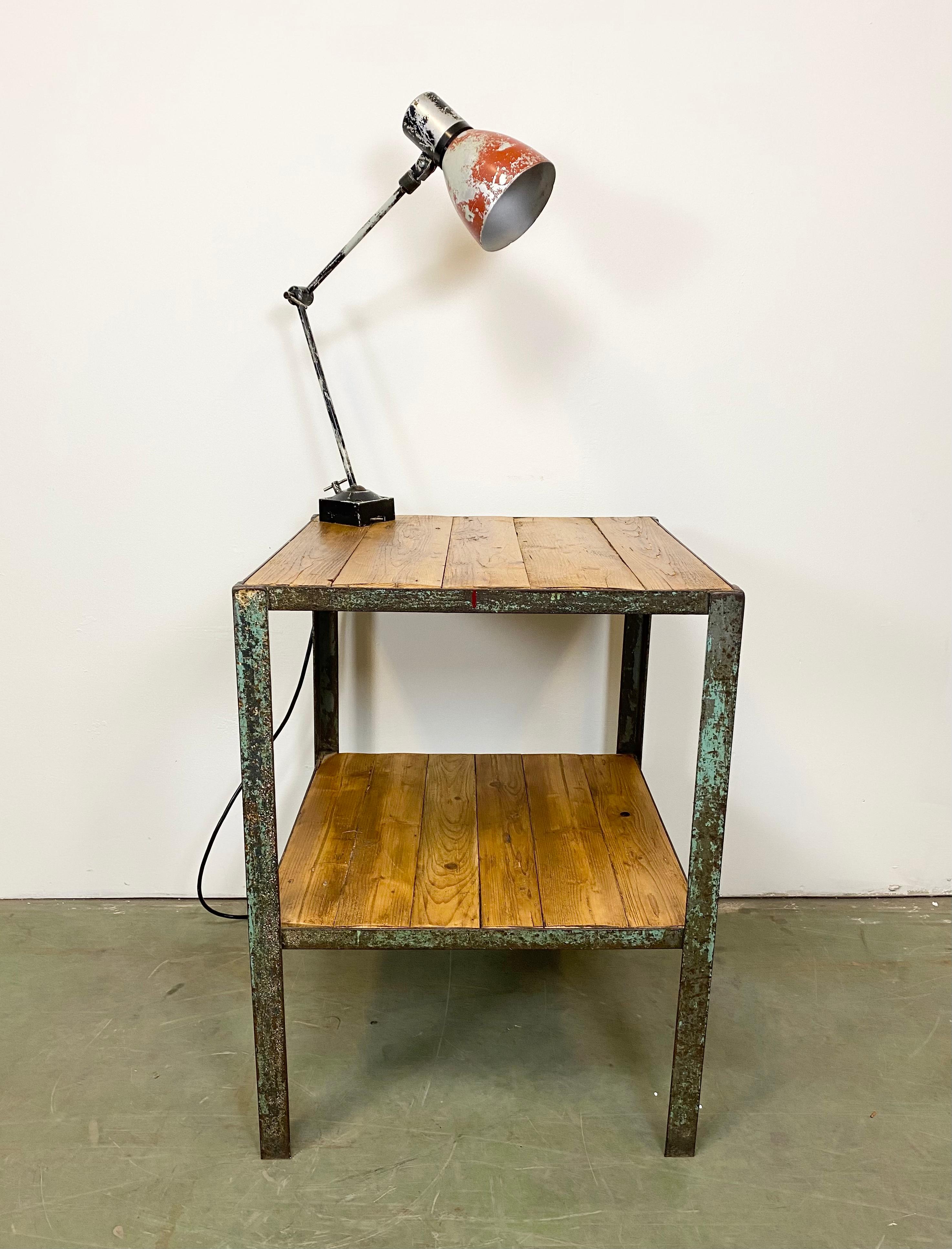 Industrial Table with Desk Lamp, 1960s 5