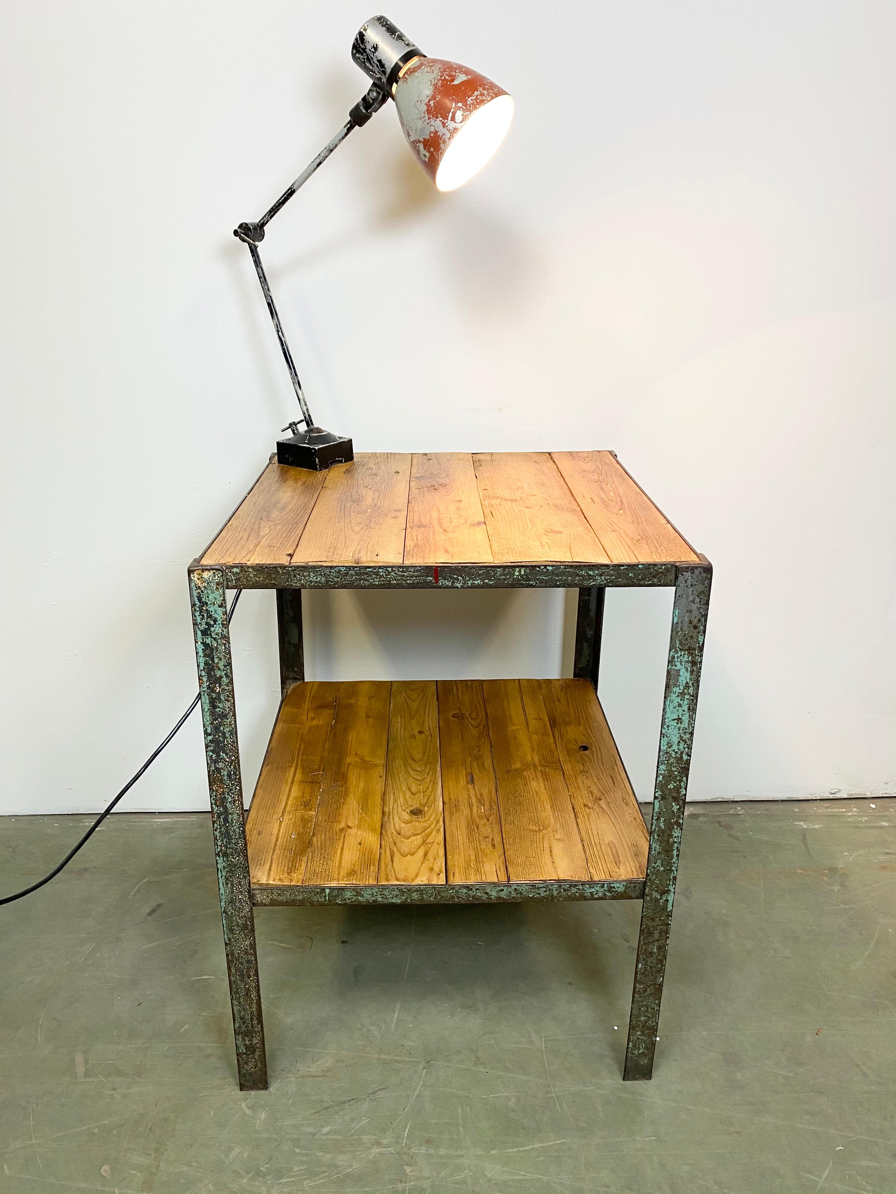 Industrial Table with Desk Lamp, 1960s 9