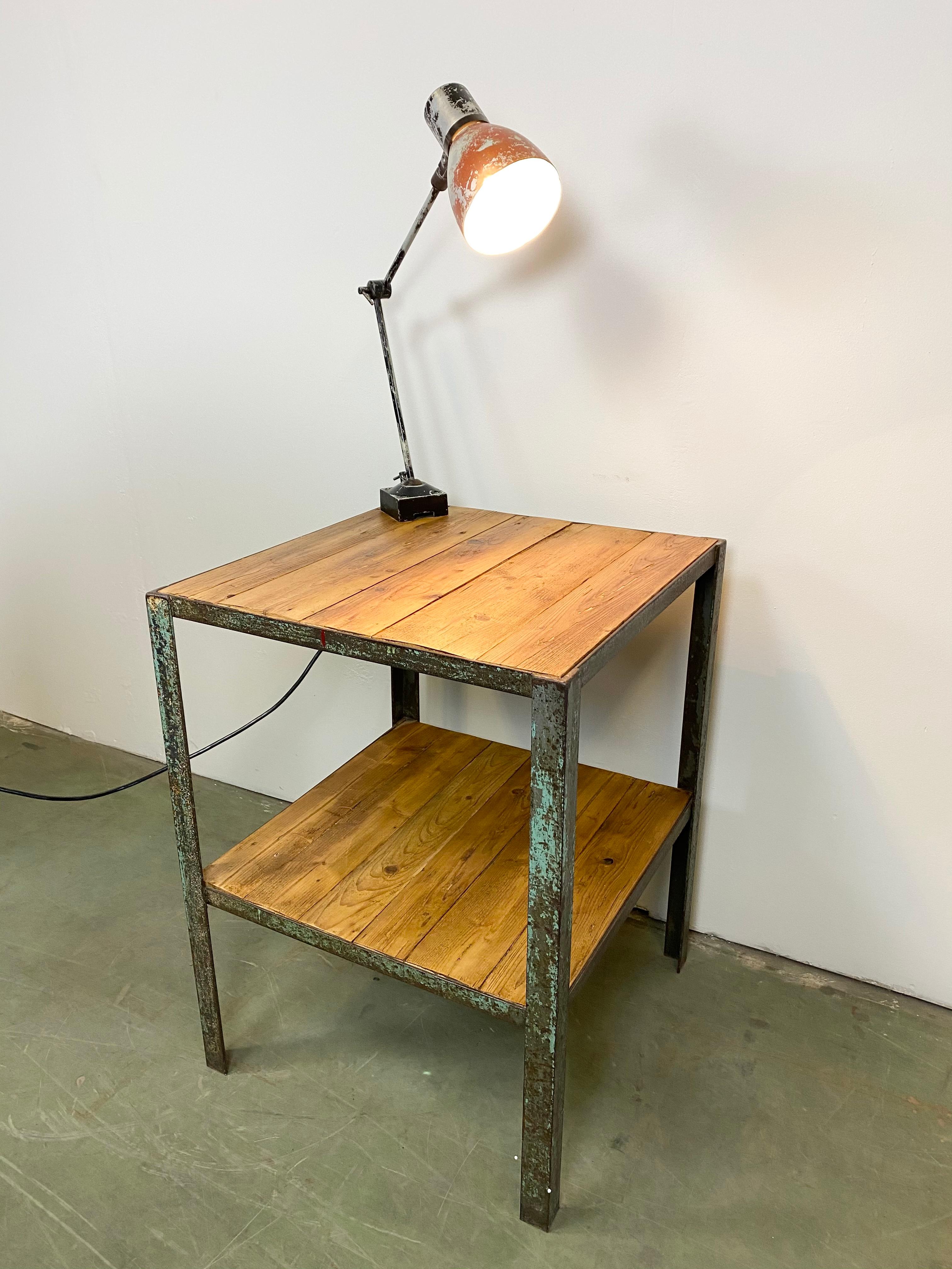 Industrial Table with Desk Lamp, 1960s 10