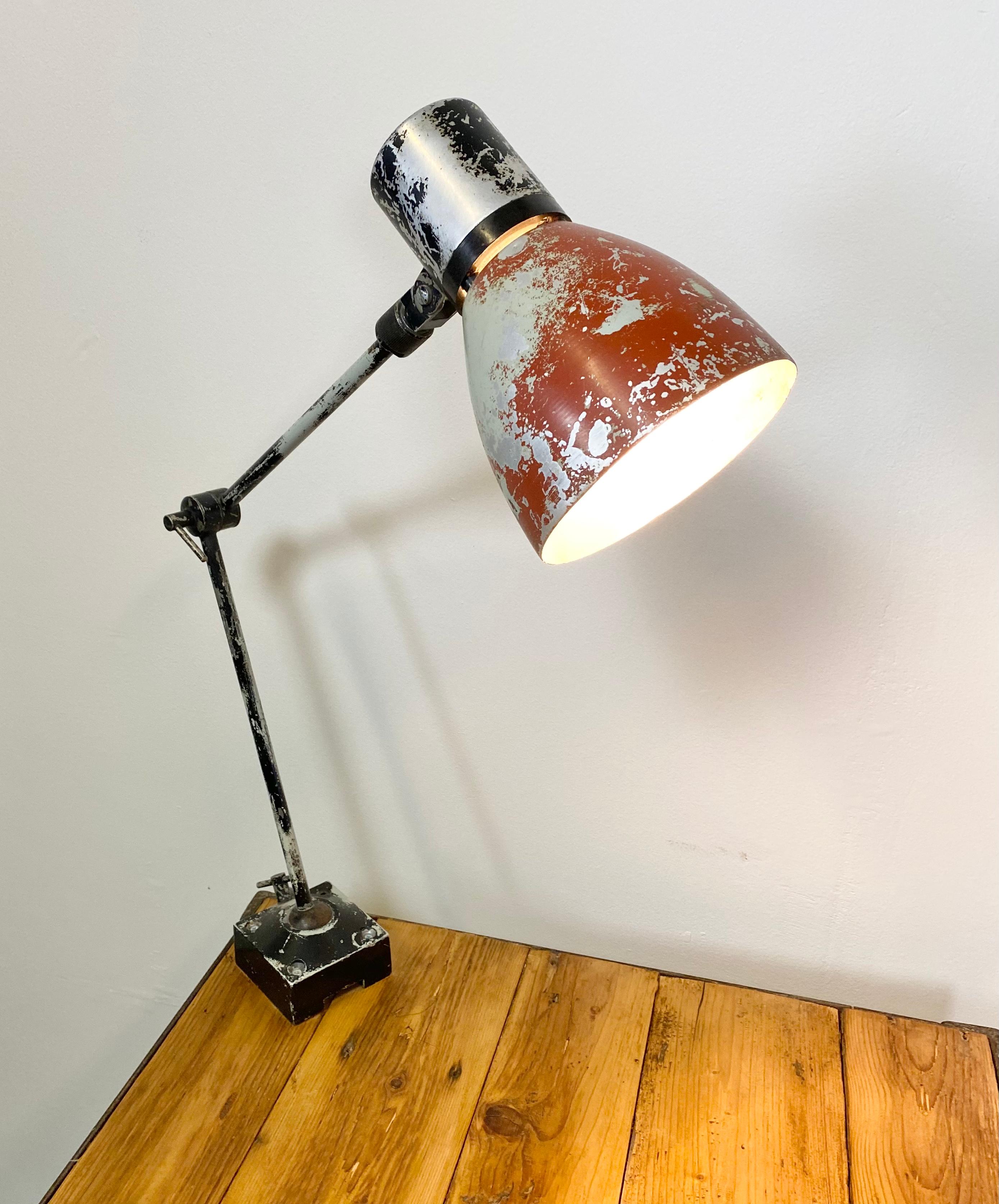 Industrial Table with Desk Lamp, 1960s 11