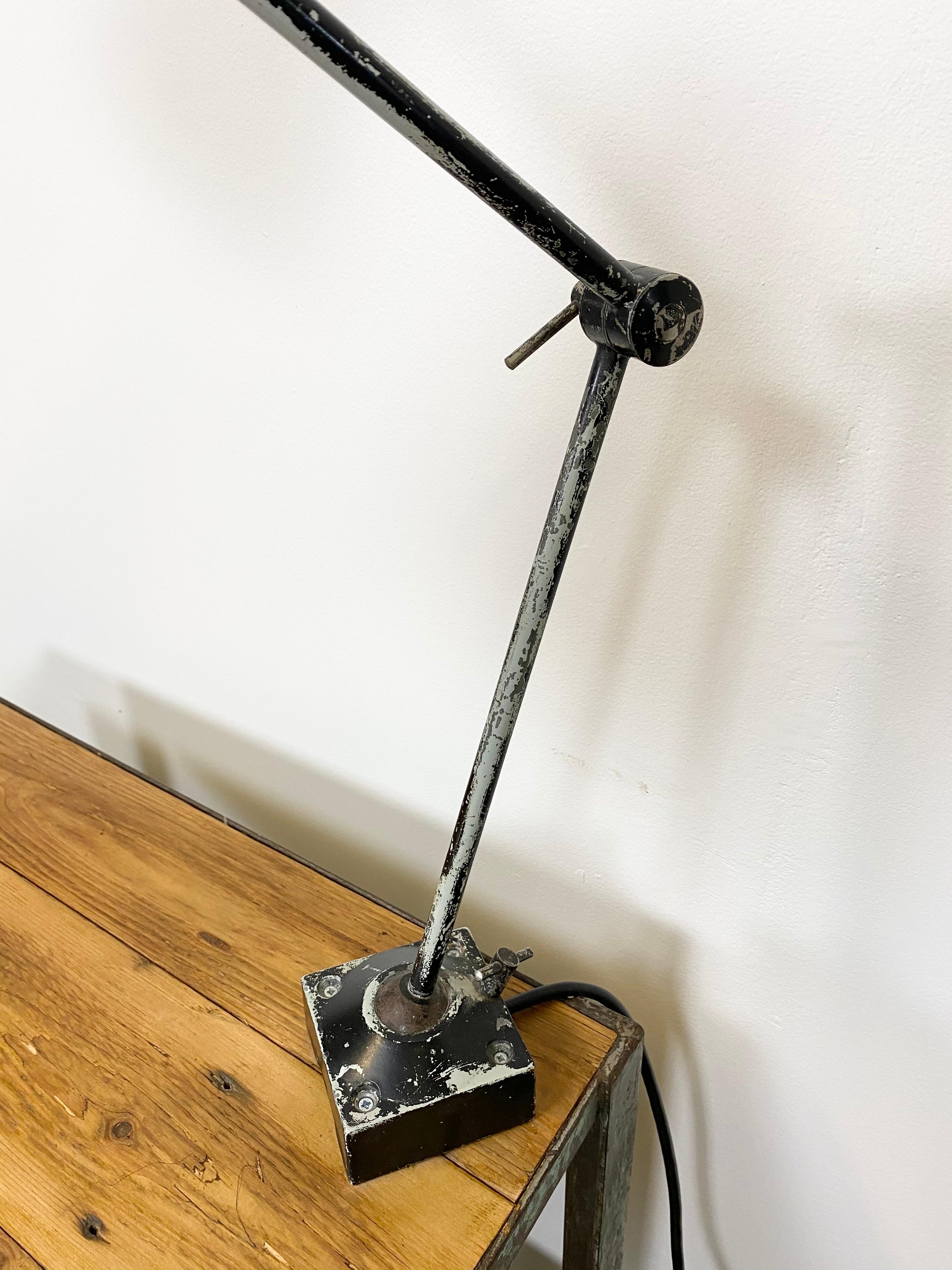 Industrial Table with Desk Lamp, 1960s 1