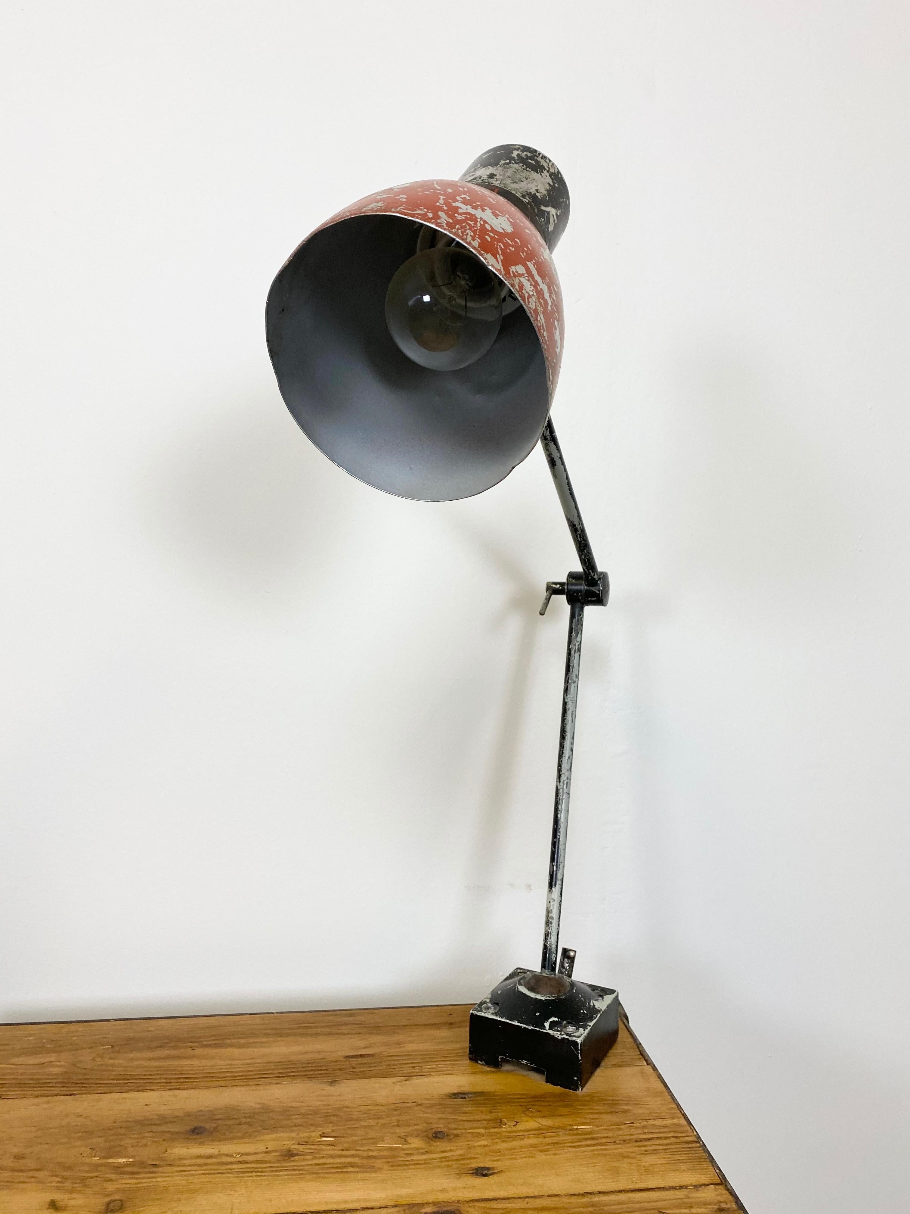 Industrial Table with Desk Lamp, 1960s 2