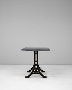 Industrial Table With Wrought Iron Legs and Stone Top