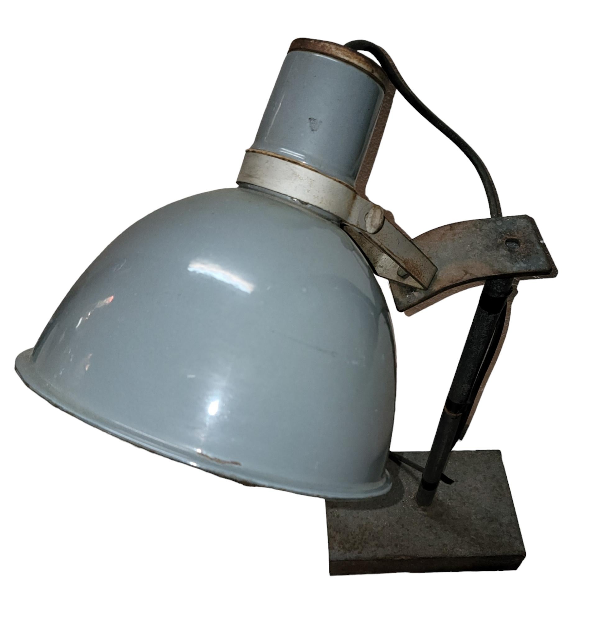 American Industrial Tall  Metal Table Lamp For Sale