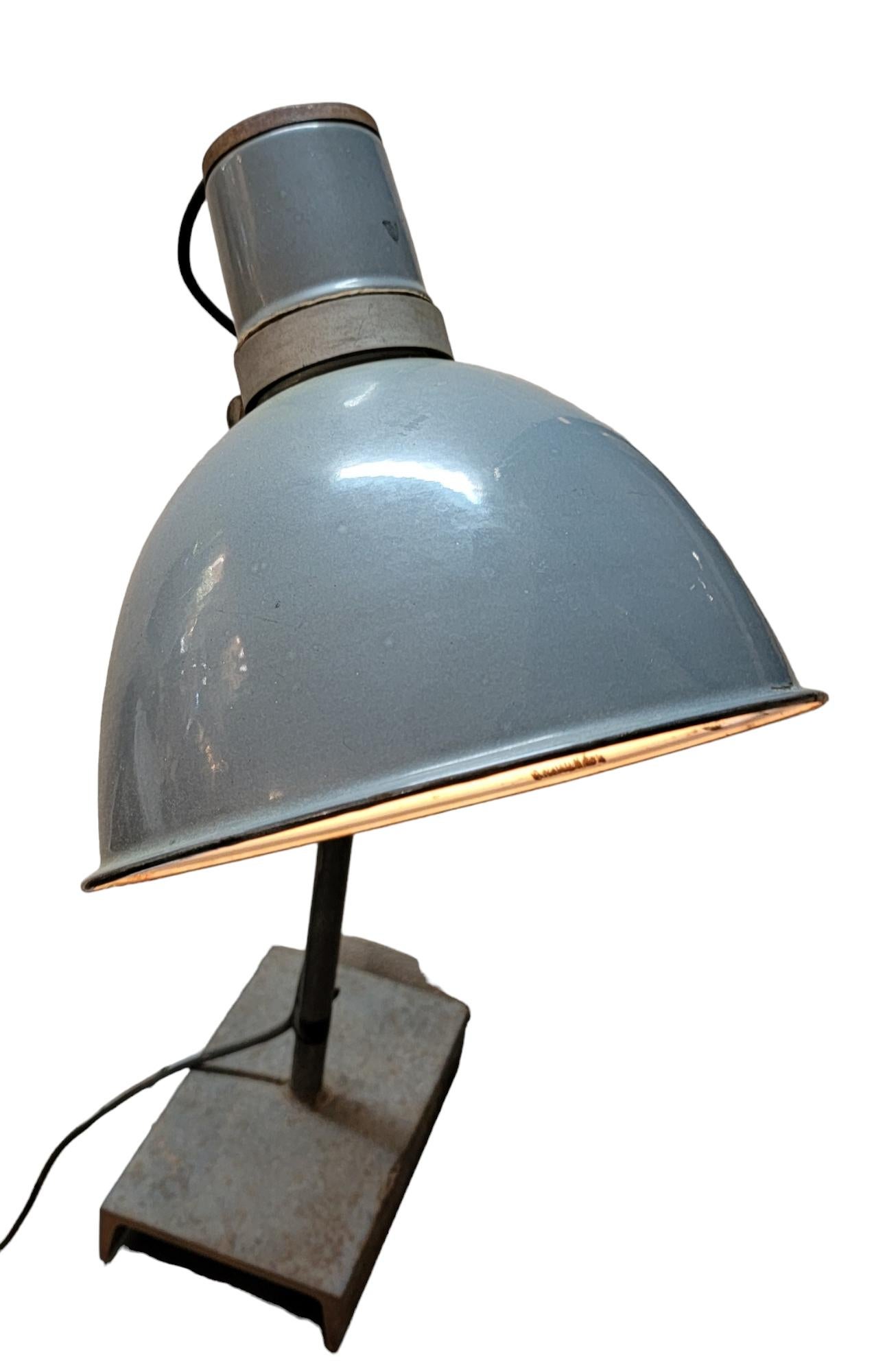 Industrial Tall  Metal Table Lamp In Good Condition For Sale In Pasadena, CA
