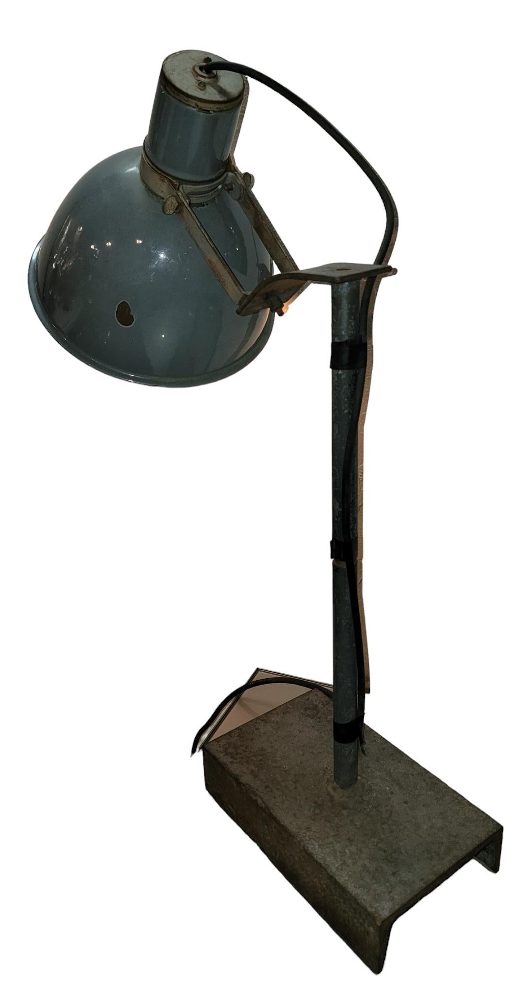 Industrial Tall  Metal Table Lamp For Sale 1