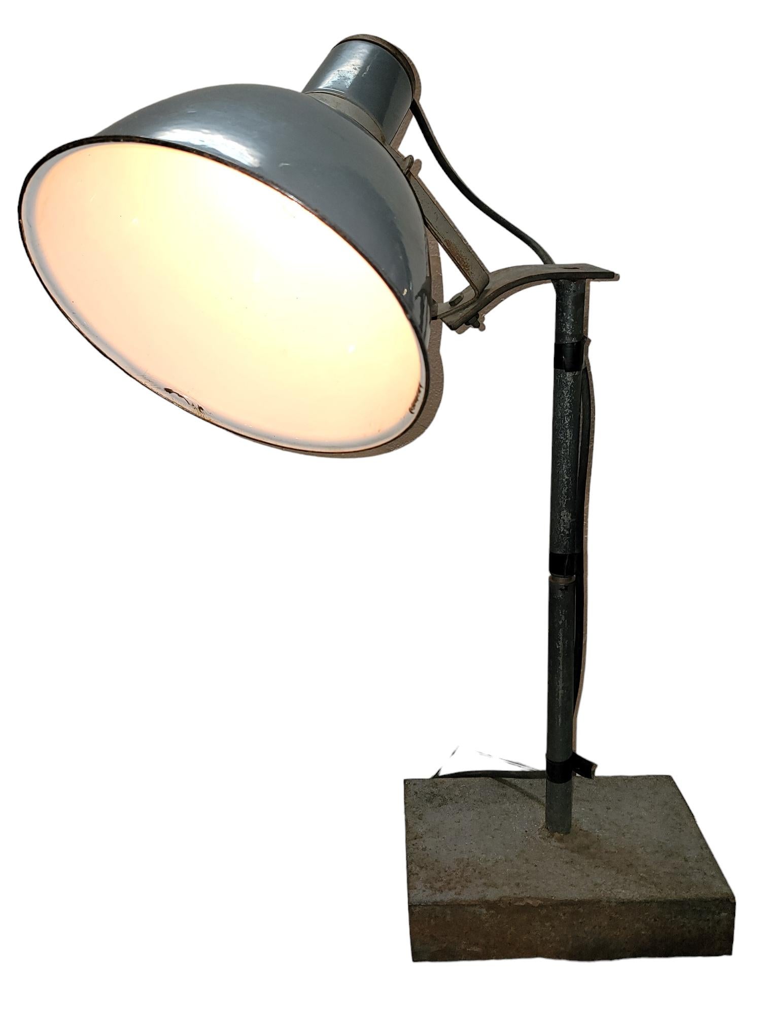 Industrial Tall  Metal Table Lamp For Sale