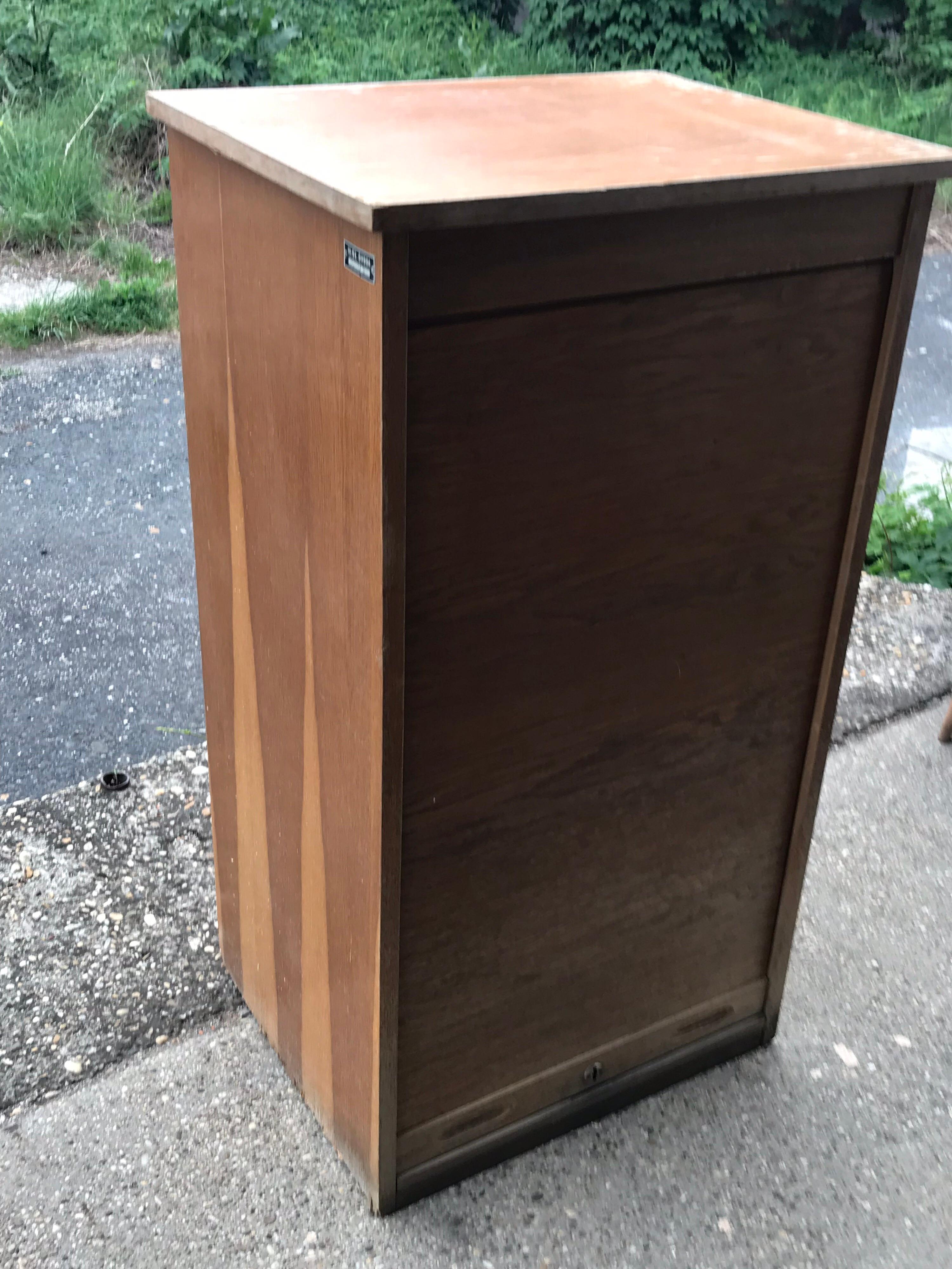 Industrial Tambour Front Cabinet For Sale 5