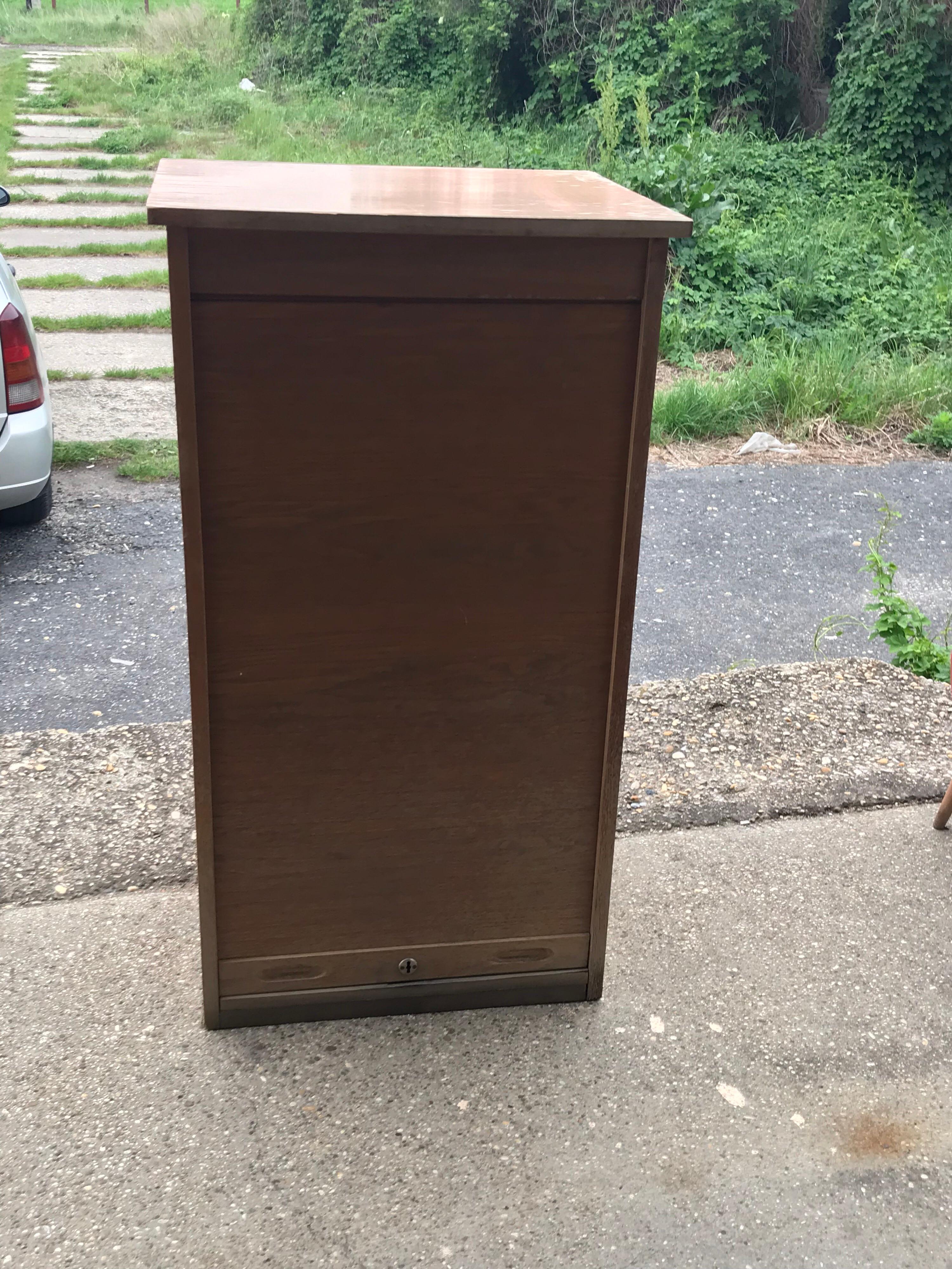 Industrial Tambour Front Cabinet For Sale 6