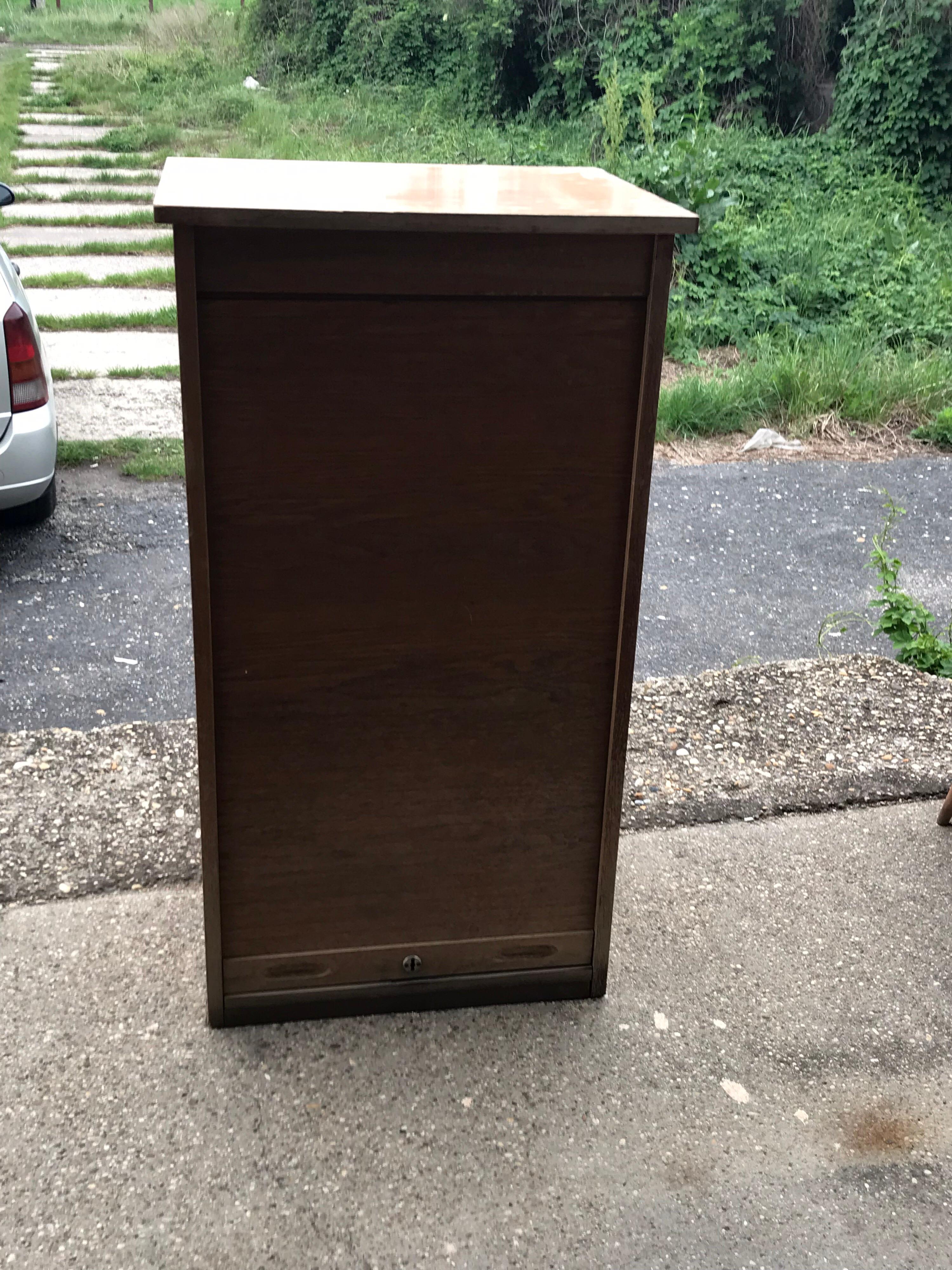 Industrial Tambour Front Cabinet For Sale 7