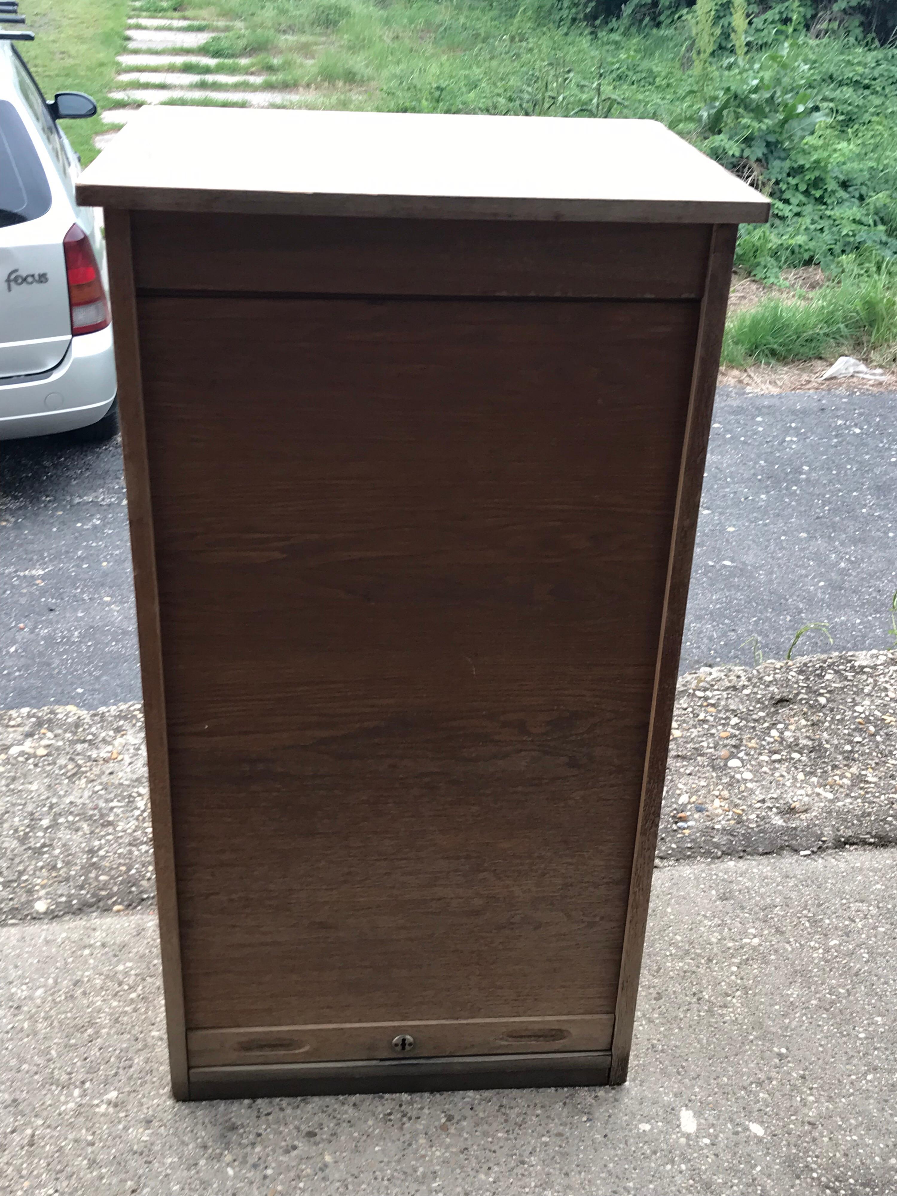 Industrial Tambour Front Cabinet For Sale 1