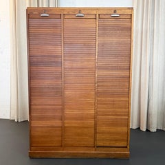 Industrial Tambour-Front Triple Bay Document File Cabinet