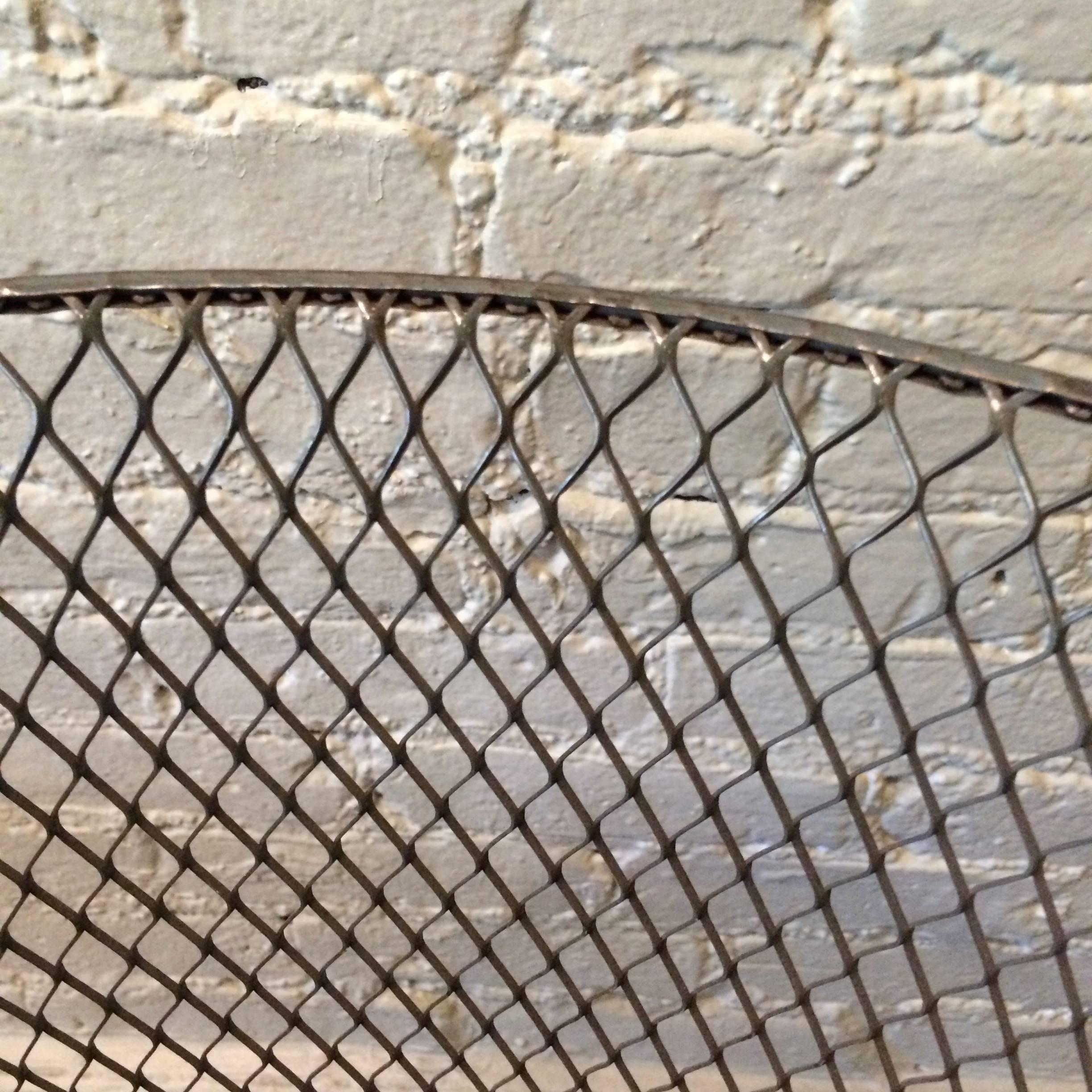 20th Century Industrial Tapered Fine Weave Metal Mesh Basket