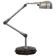 Lampe de bureau industrielle par Fostoria USA:: circa 1940s