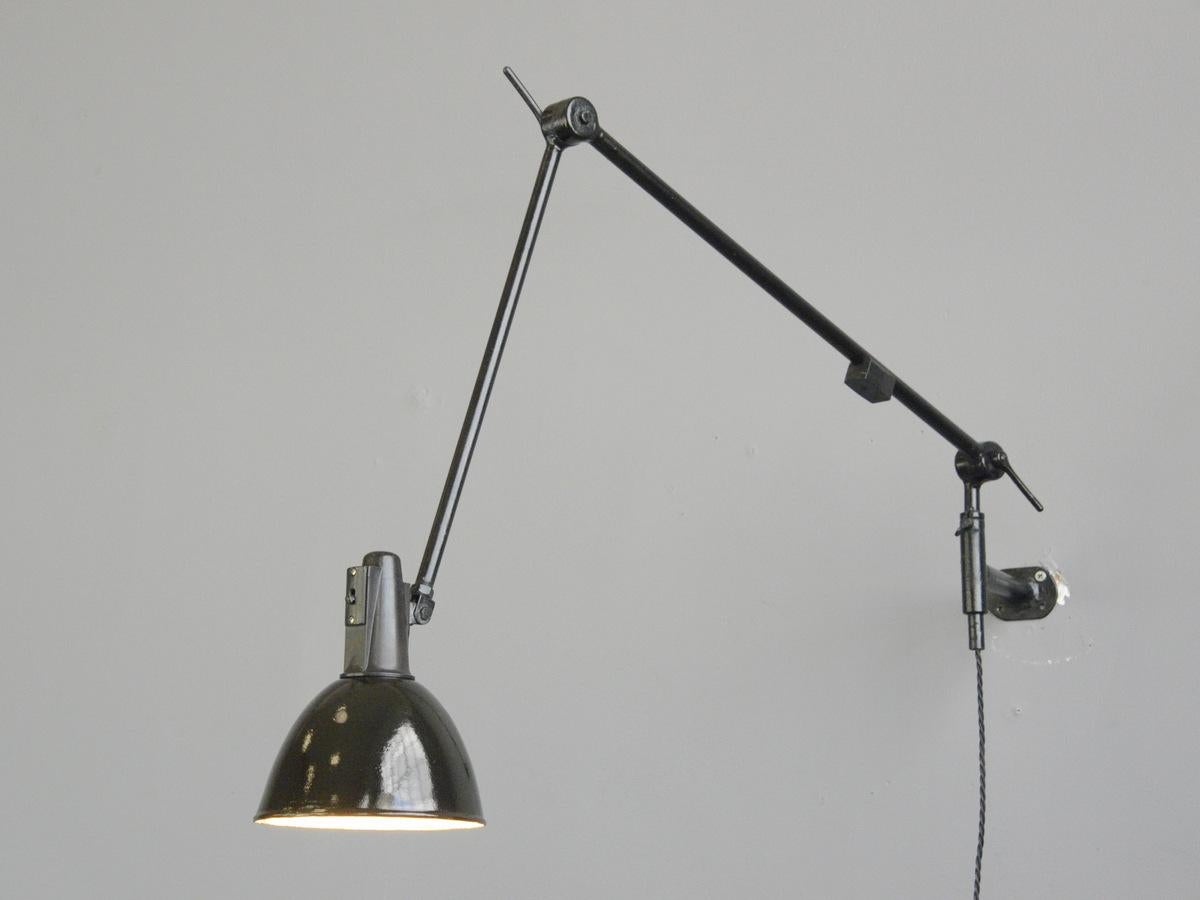 Steel Industrial Task Lamp by Willhelm Bader, circa 1930s