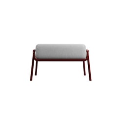 Ottomana industriale con finitura TAWNY DUV Tessuto crema con lavorazione a mano di Murmurio