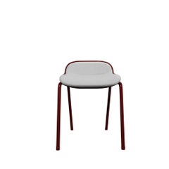 Industrielle TAWNY Finish Hocker DUV mit Creme Stoff handgefertigt von Murmurio