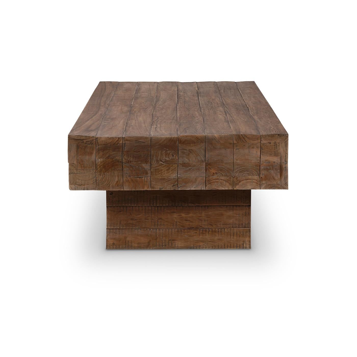 Industriel Table basse industrielle en teck en vente
