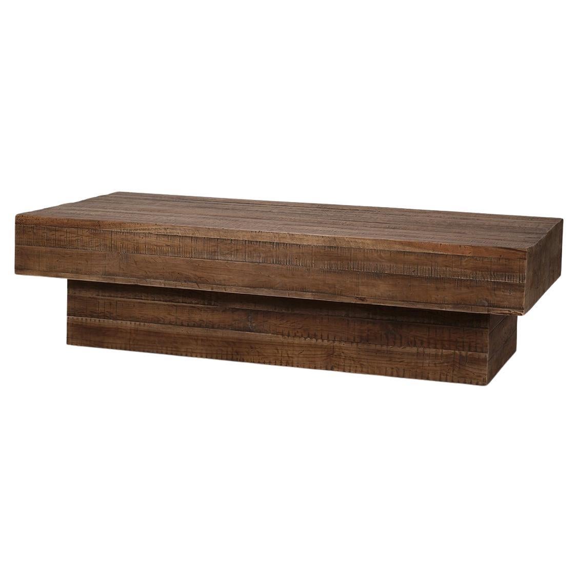 Industrieller Couchtisch aus Teakholz