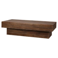 Industrieller Couchtisch aus Teakholz