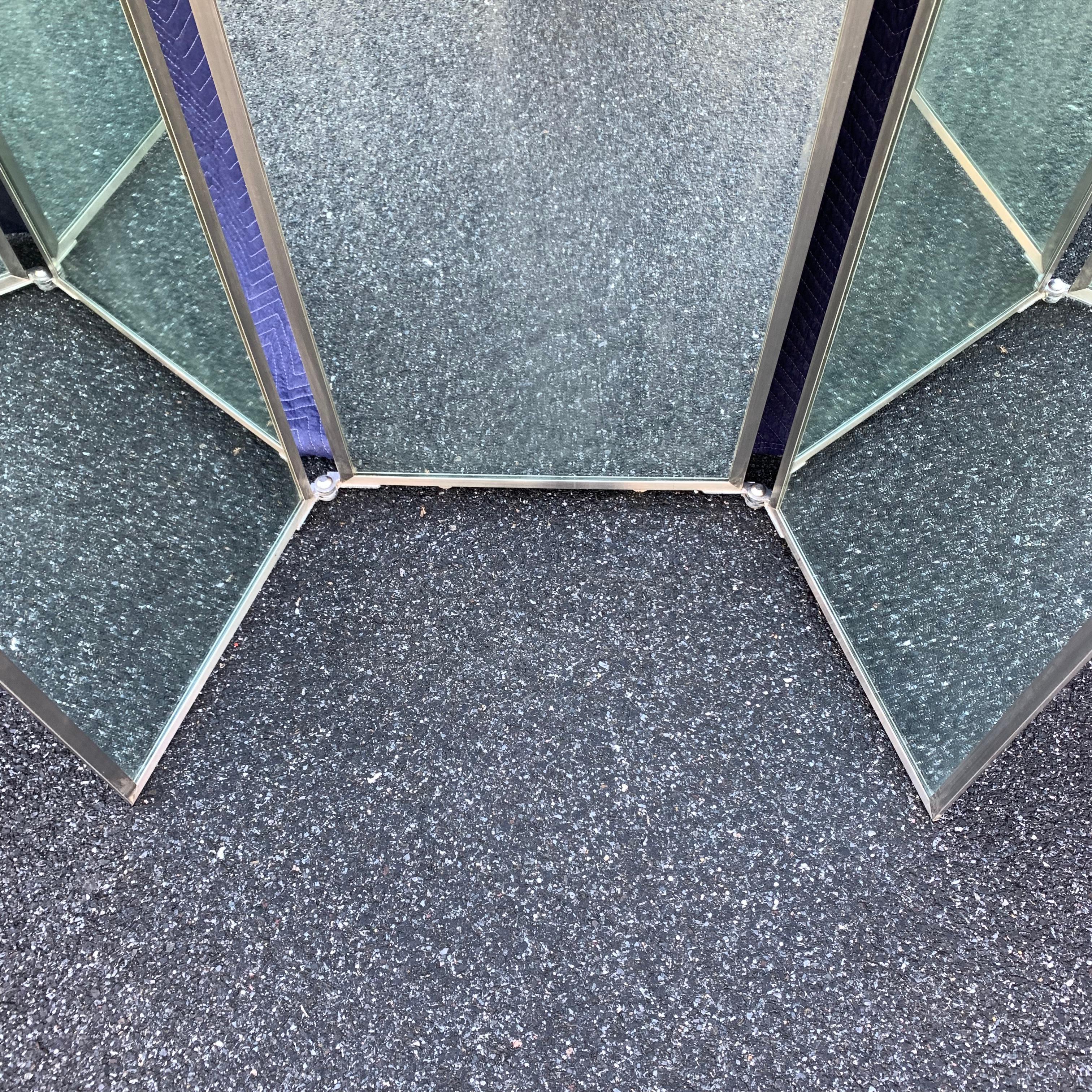 Industrial Three-Panel Mirror and Metal Folding Screen 8