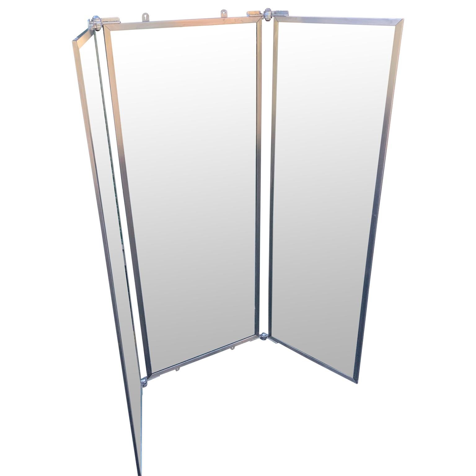 three panel mirror