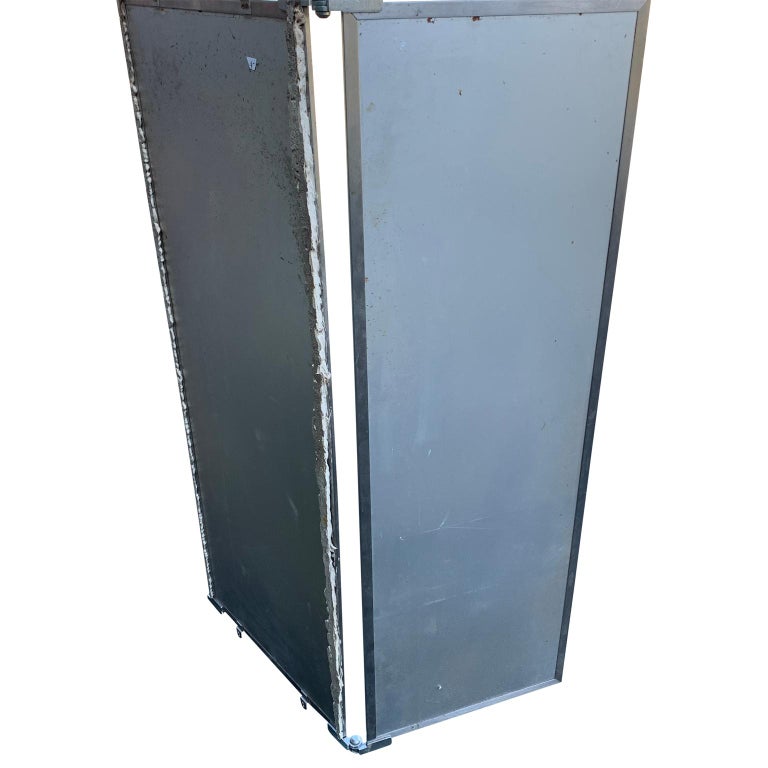 Industrial ThreePanel Mirror and Metal Folding Screen at 1stDibs