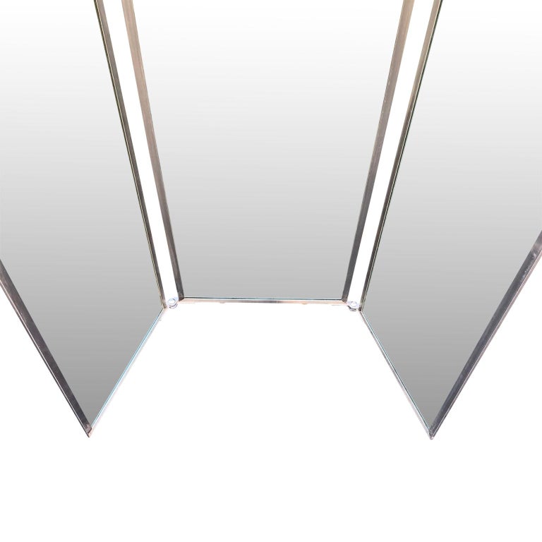 Industrial ThreePanel Mirror and Metal Folding Screen at 1stDibs