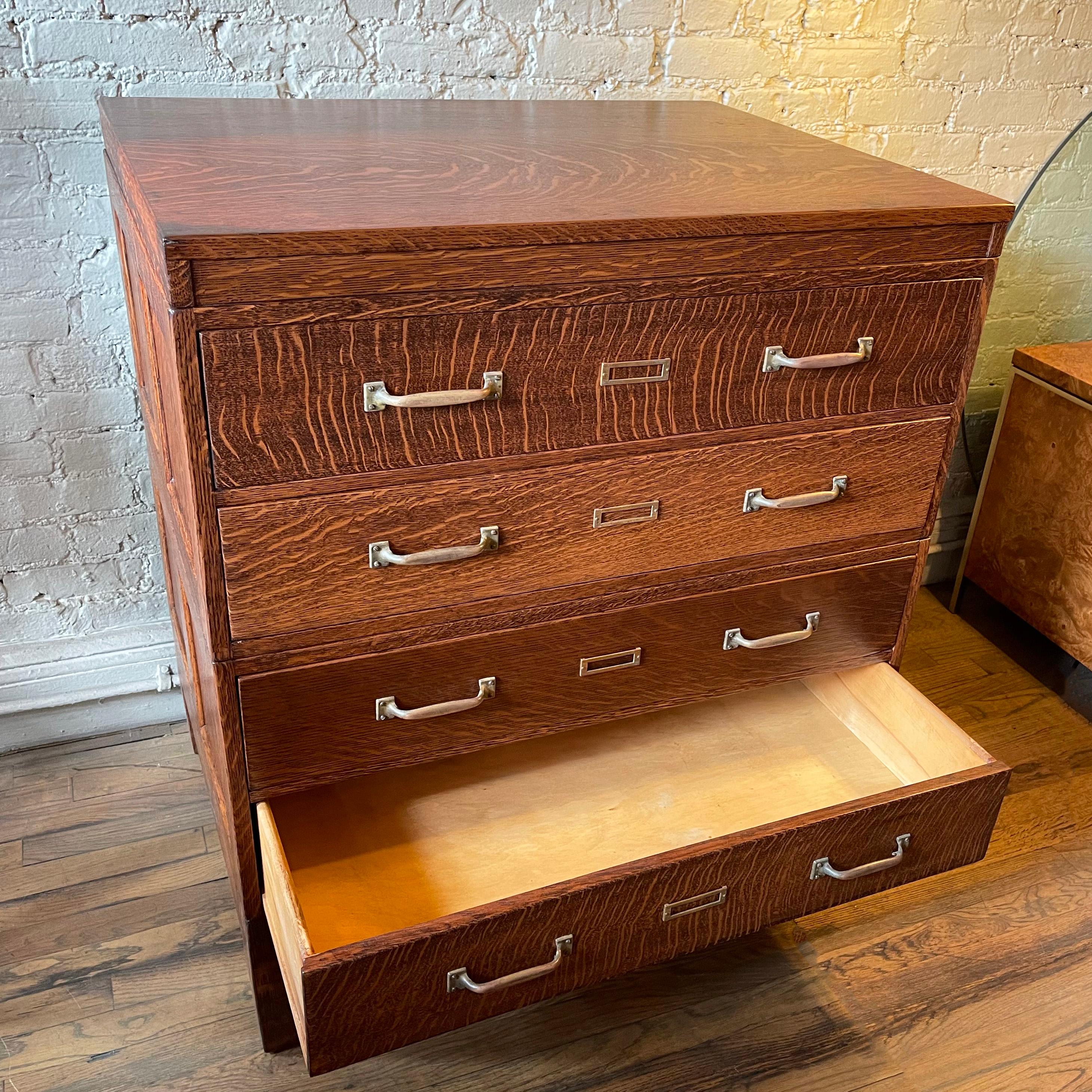 Industrial Tiger Oak Document Cabinet by Library Bureau Makers 4