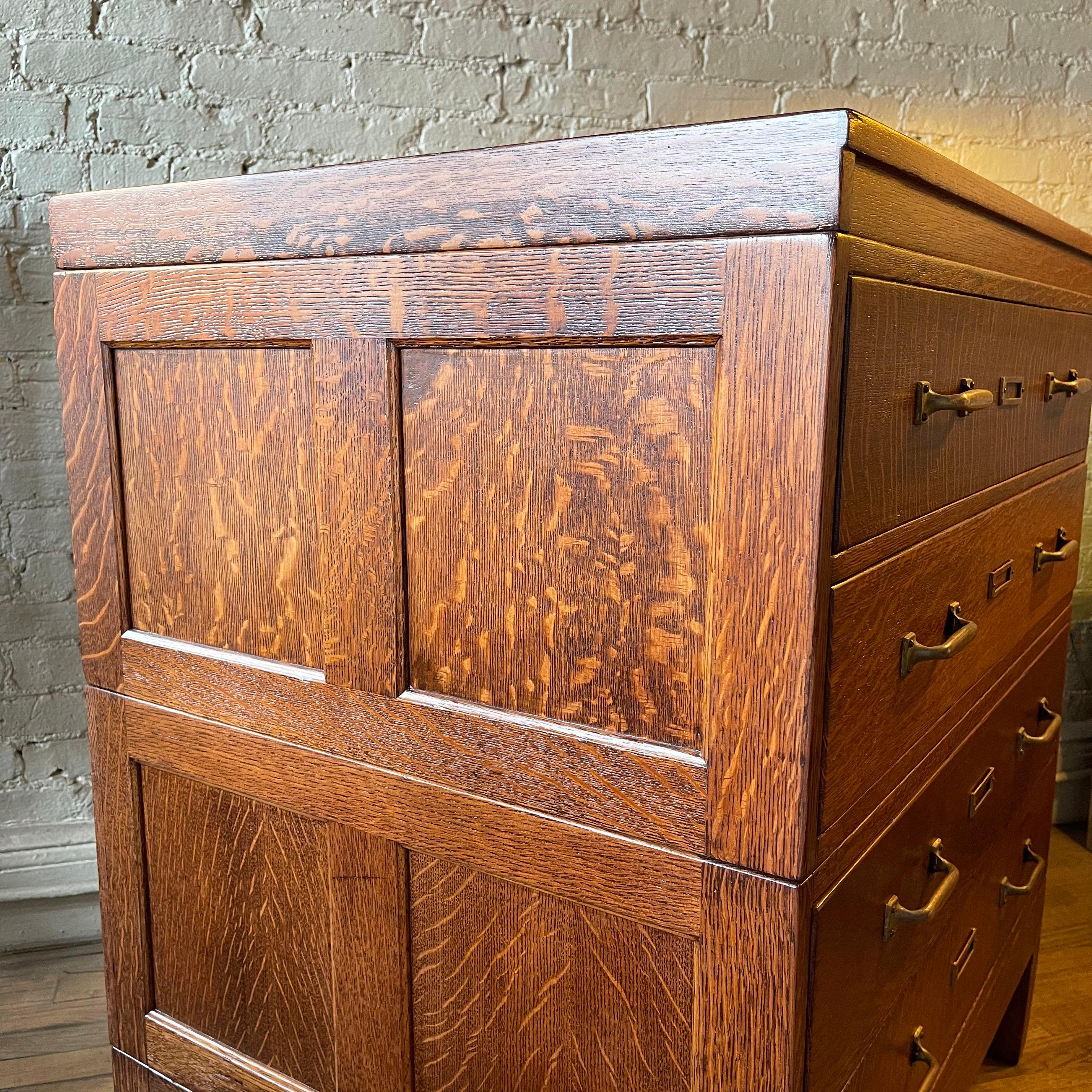 Industrial Tiger Oak Document Cabinet by Library Bureau Makers 2