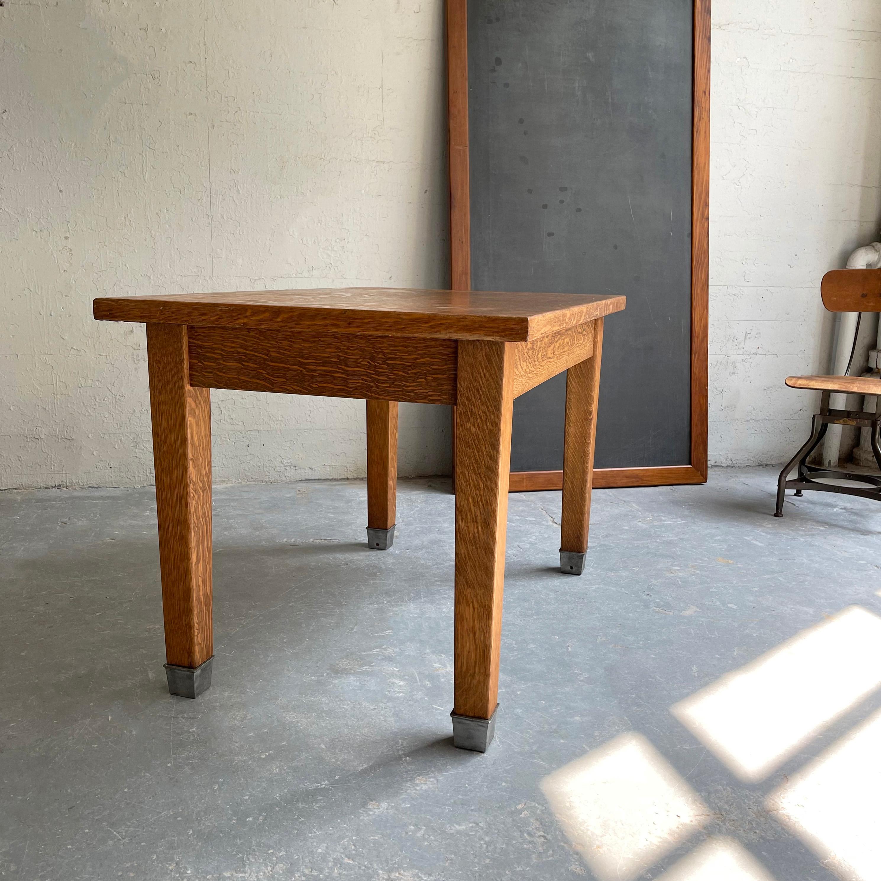 antique oak library table