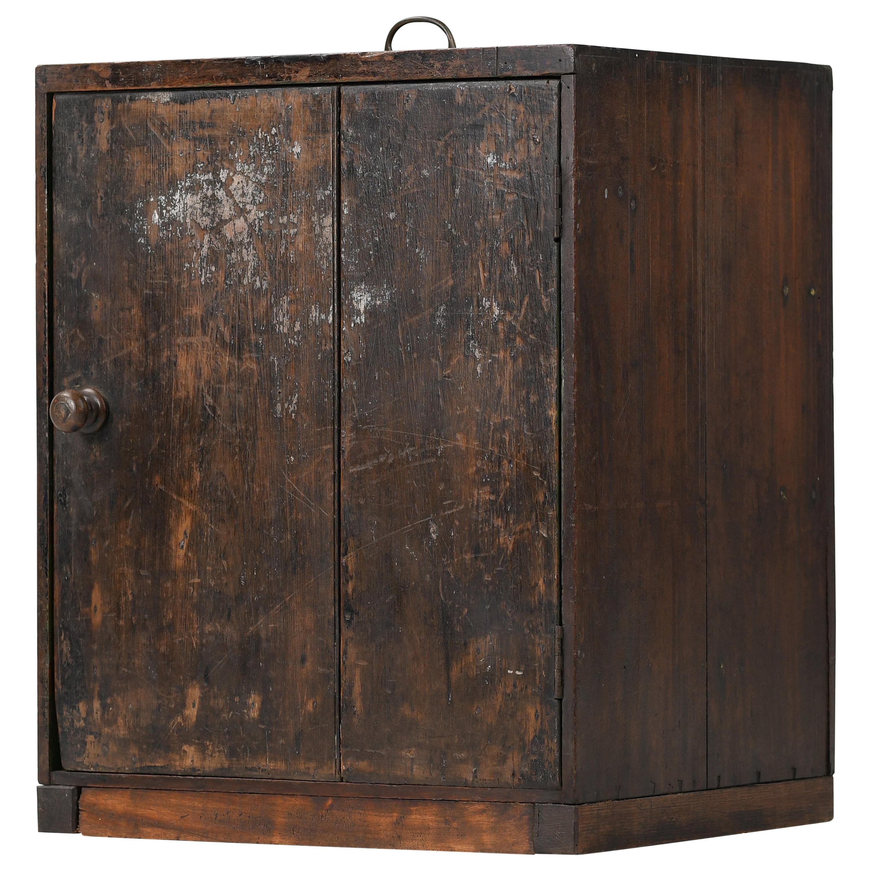 Industrial Tool Makers Cabinet Victorian Teak For Sale