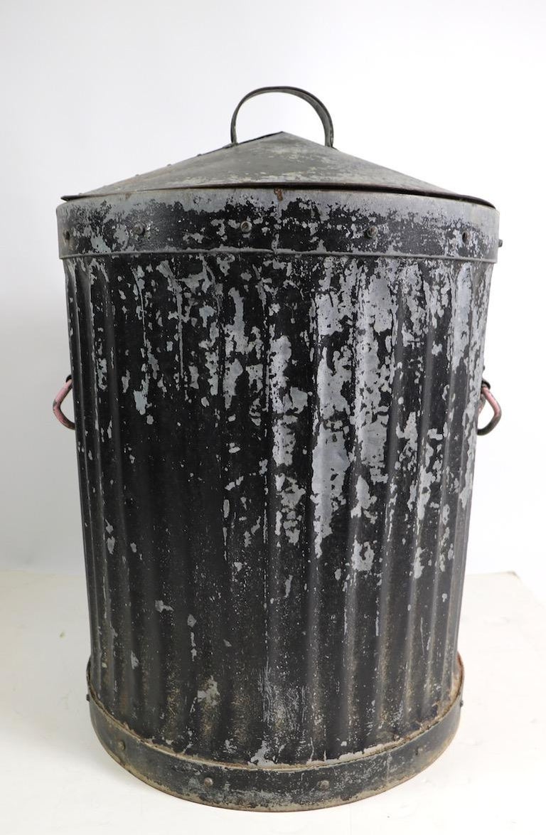 Industrial Trash Garbage Can with Lid at 1stDibs old garbage can