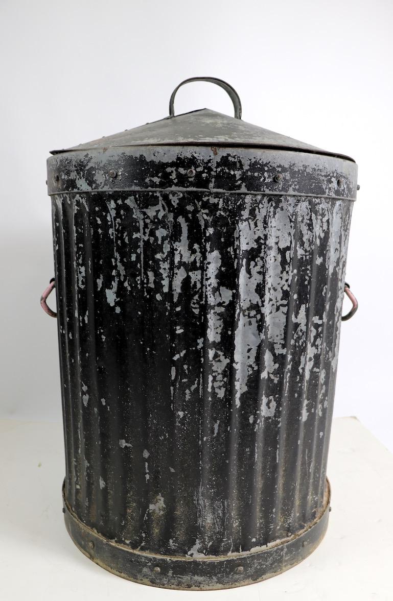old garbage can