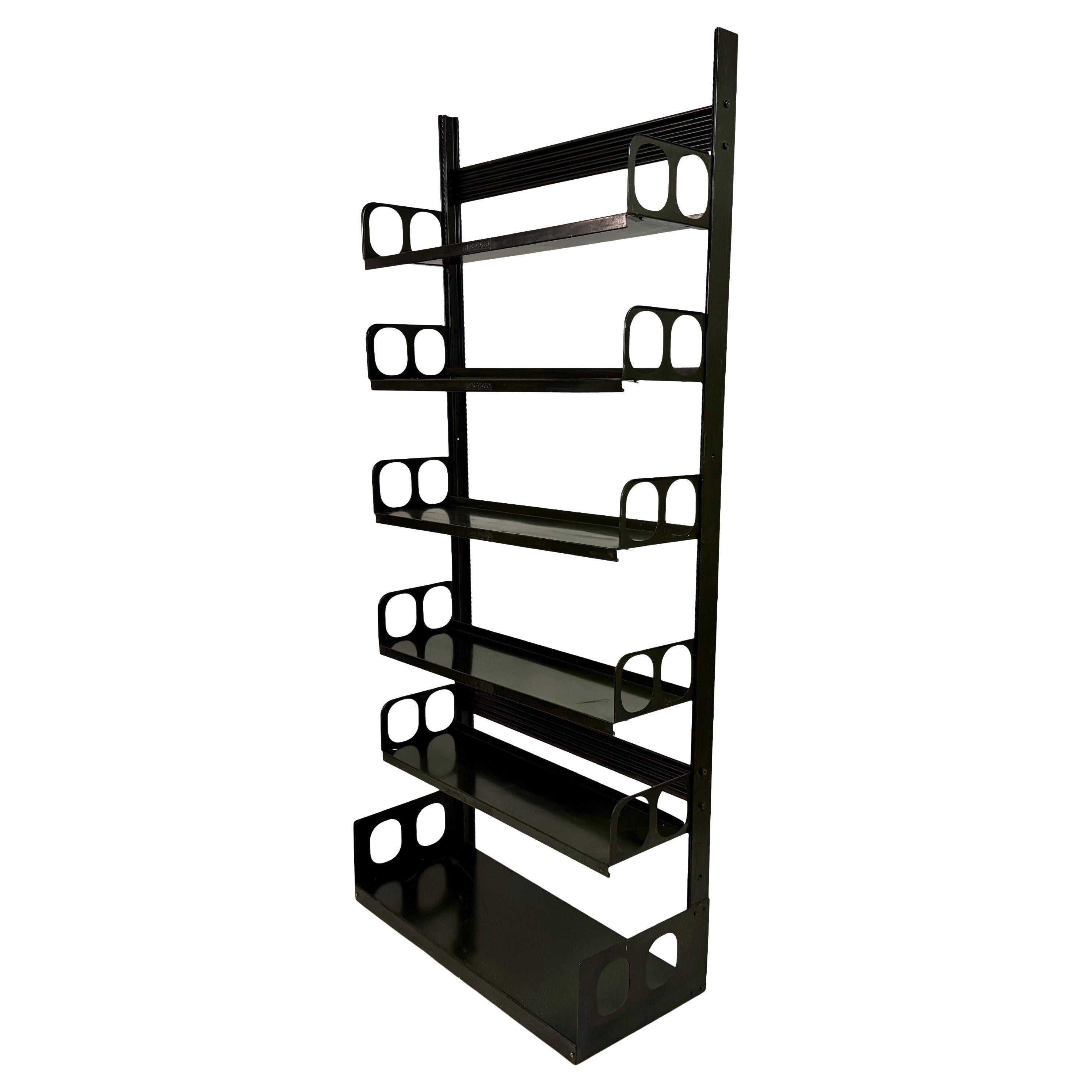 Industrial Trienniale Bookcase or Shelving System in Green Steel by Lips Vago