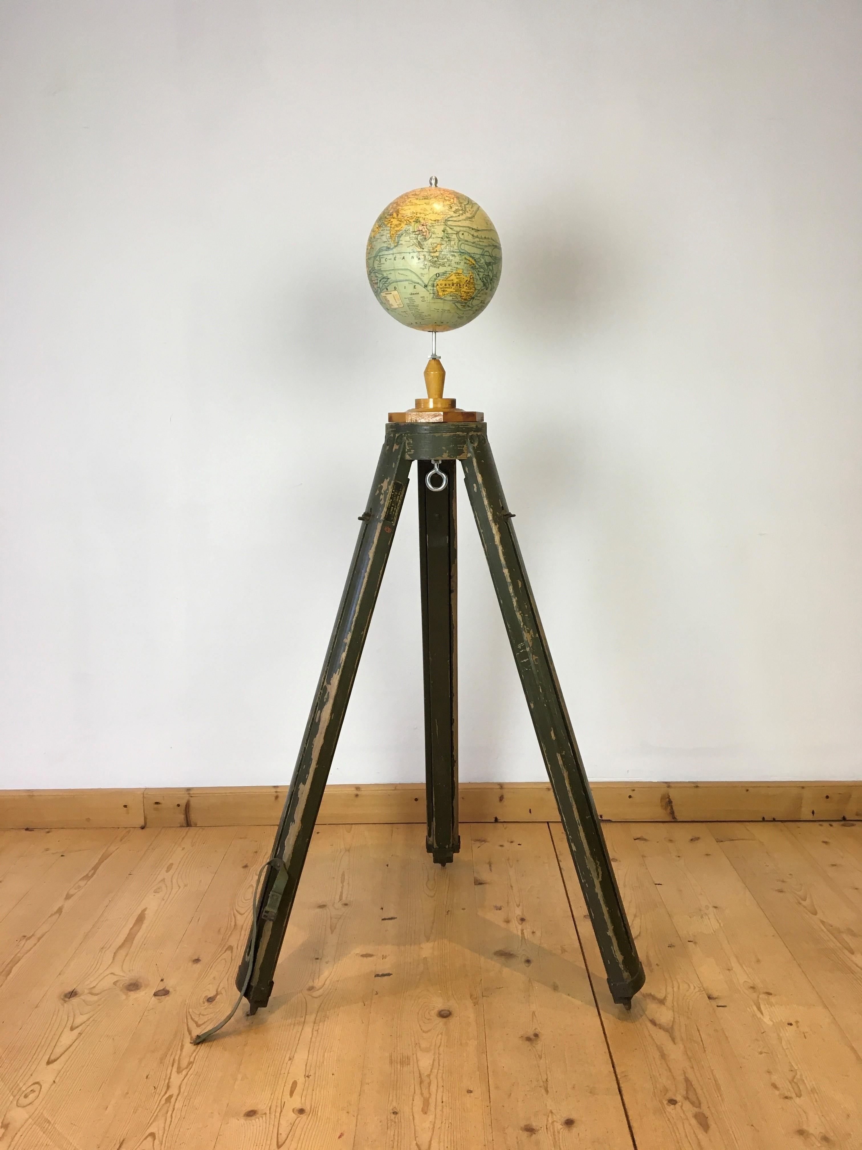 Painted Industrial Tripod, Signal Corps Us Army, Hanging Plant Holder Base, Pedestal  For Sale