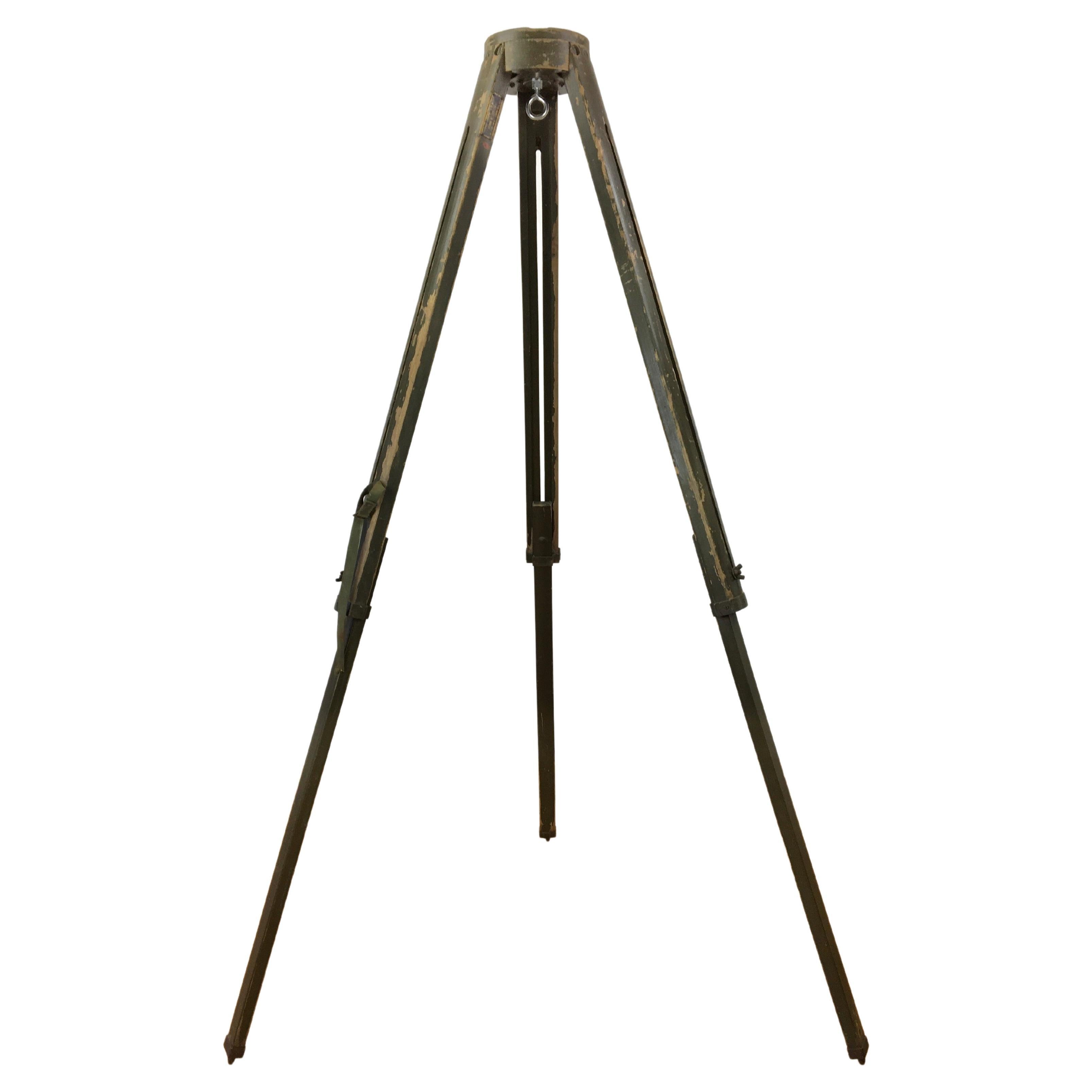 Industrial Tripod, Signal Corps Us Army, Hanging Plant Holder Base, Pedestal  For Sale