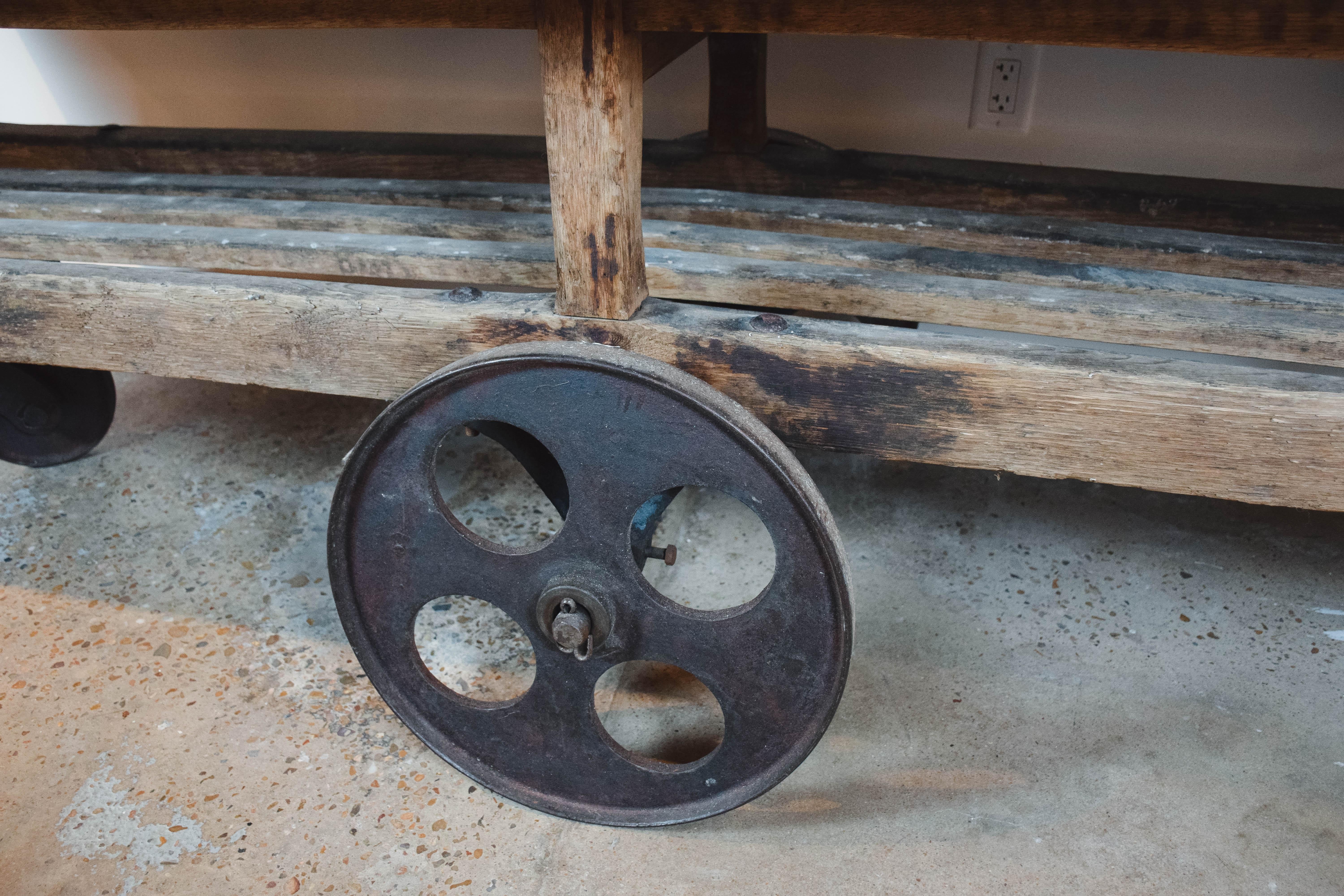 French Industrial Trolley Table