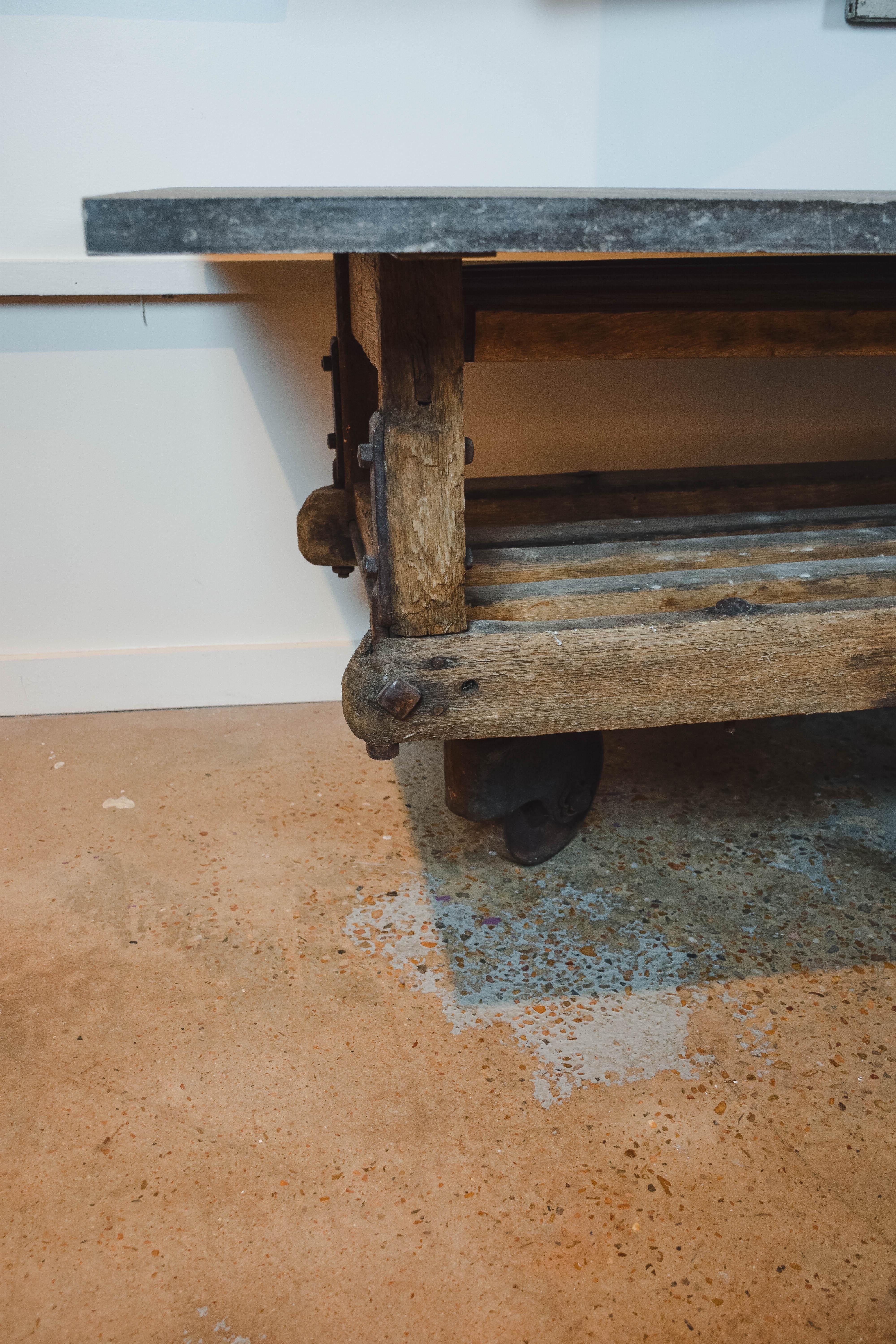 19th Century Industrial Trolley Table