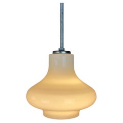 Industrial Tulip Shaped Glass Pendant Light from Czech Republic, Prague 1970