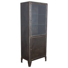 Industrial Two Door Polished Metal Cabinet
