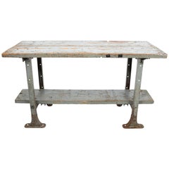 Industrial Two-Tier Kitchen Island